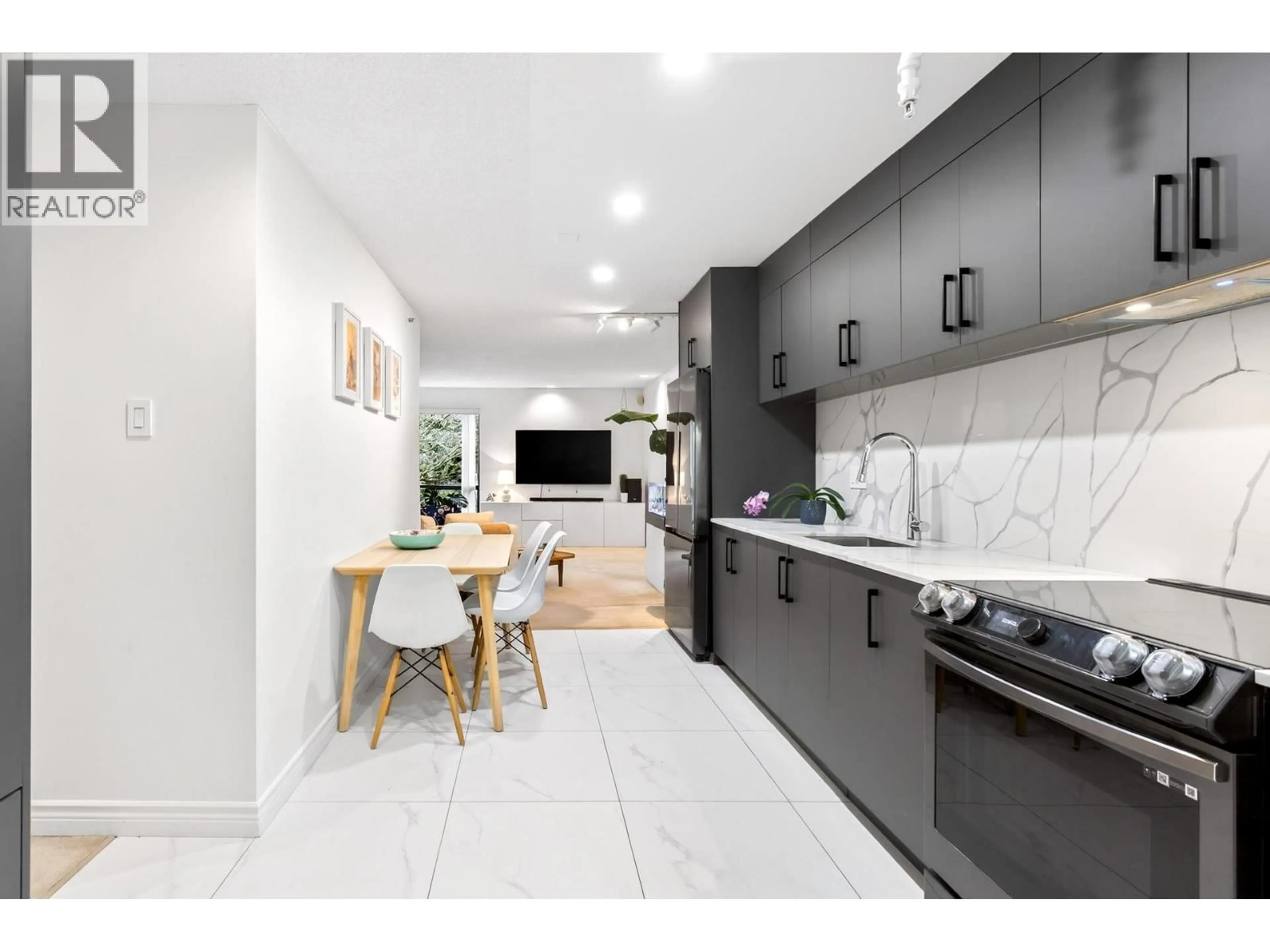 Contemporary kitchen, ceramic/tile floor for 318 - 1500 PENDRELL STREET, Vancouver British Columbia V6G3A5