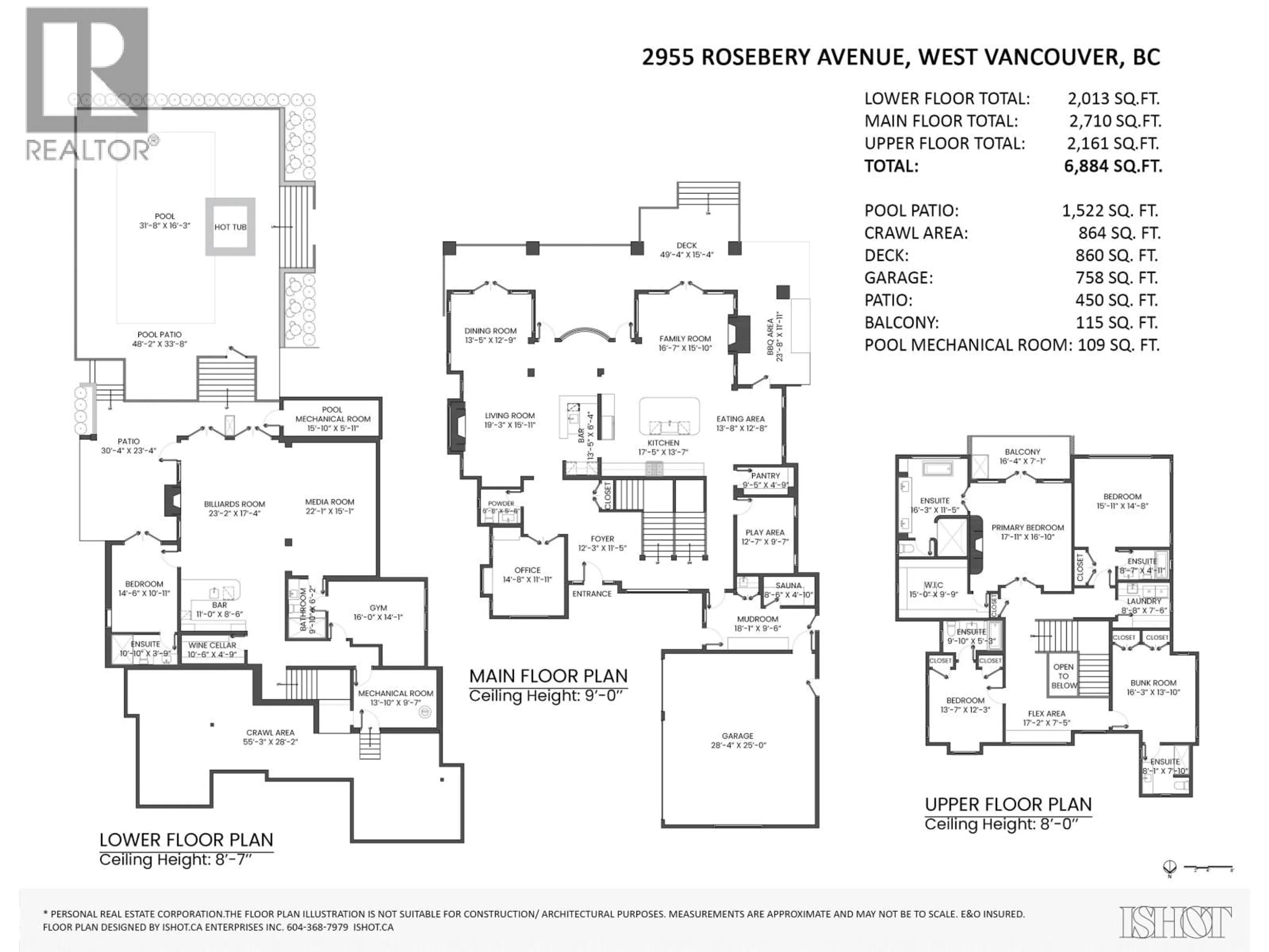 Floor plan for 2955 ROSEBERY AVENUE, West Vancouver British Columbia V7V3A5