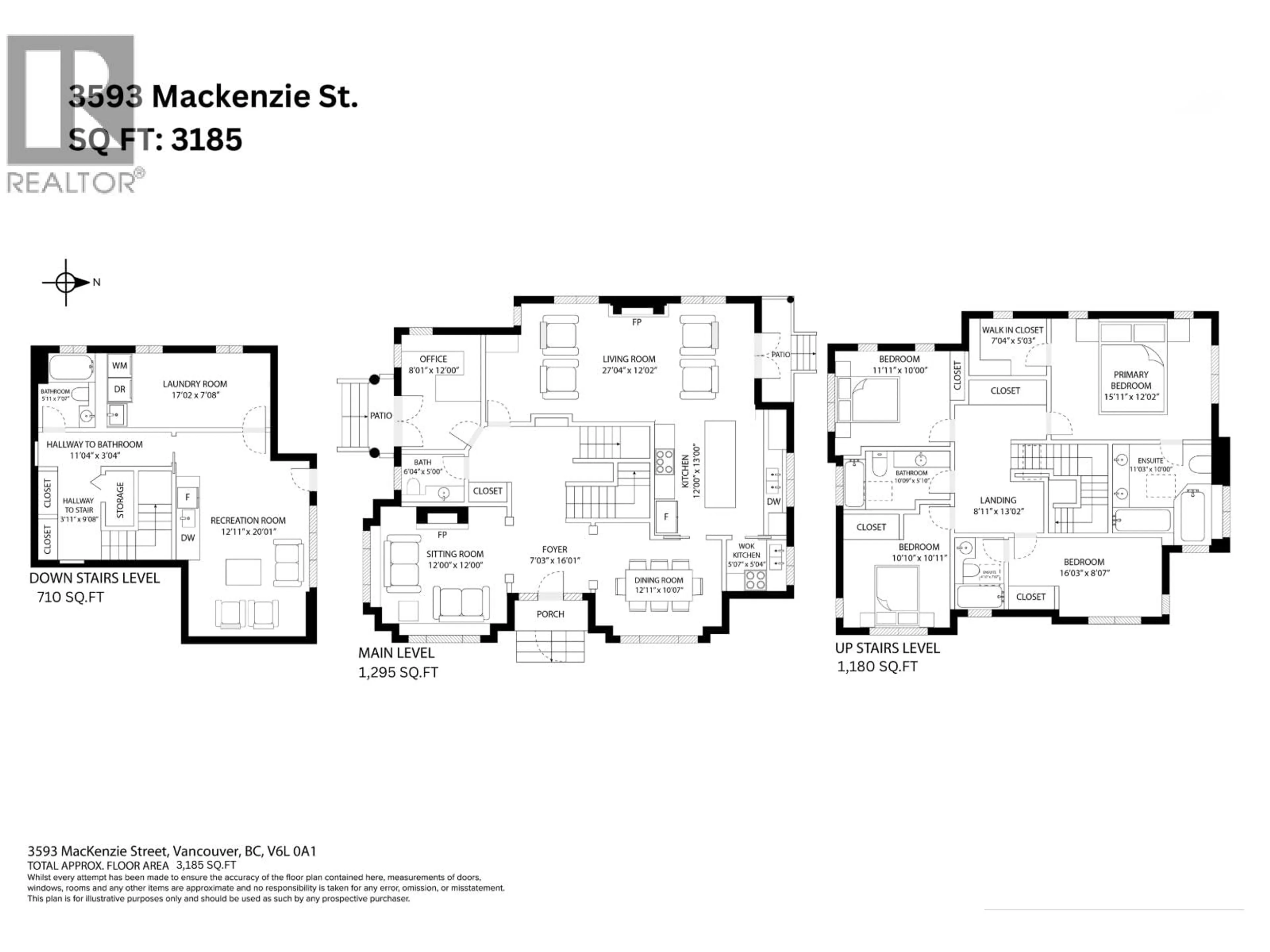 Floor plan for 3593 MACKENZIE STREET, Vancouver British Columbia V6L0A1