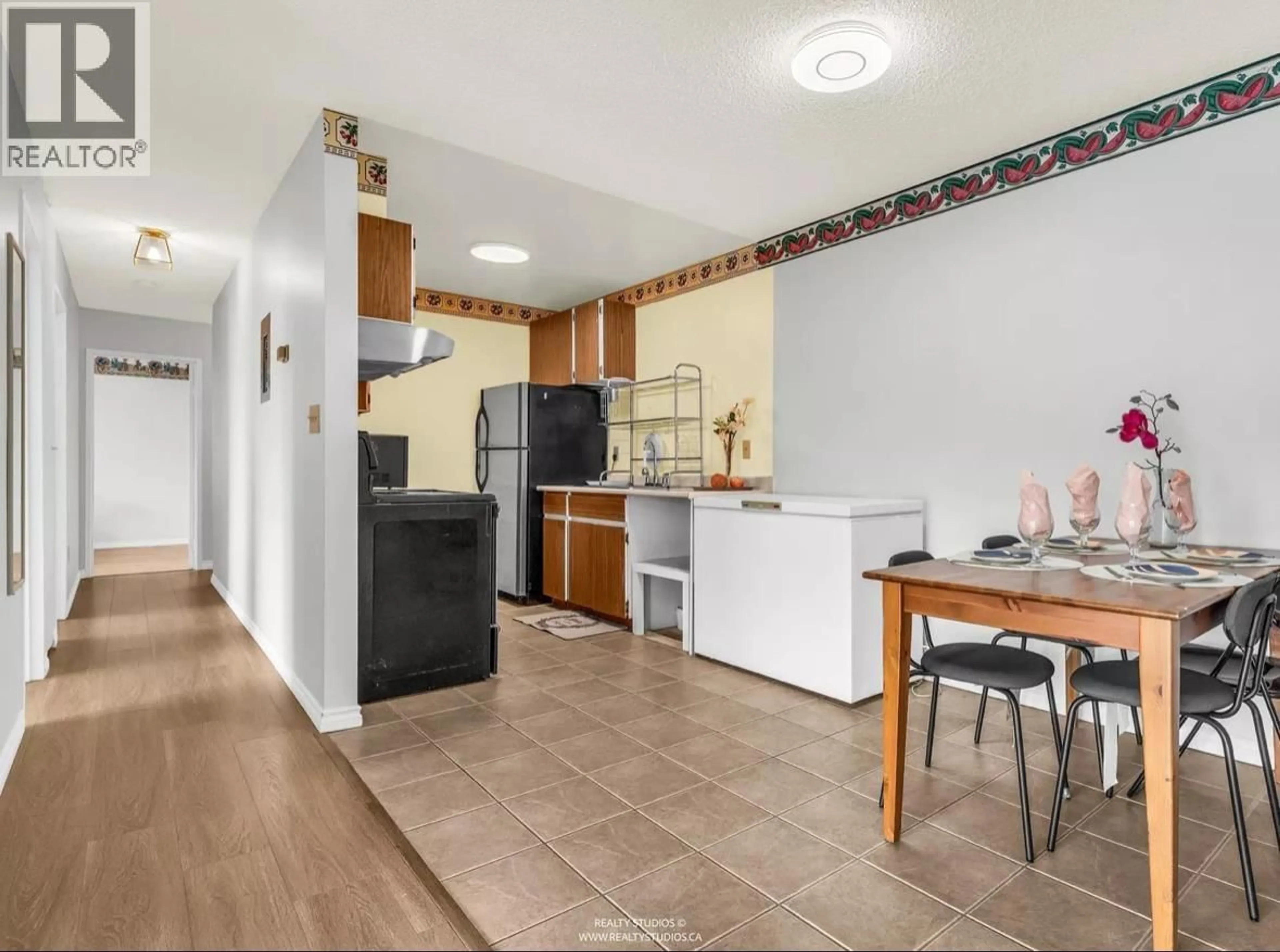 Standard kitchen, ceramic/tile floor for 305 - 7260 LINDSAY ROAD, Richmond British Columbia V7C3M6