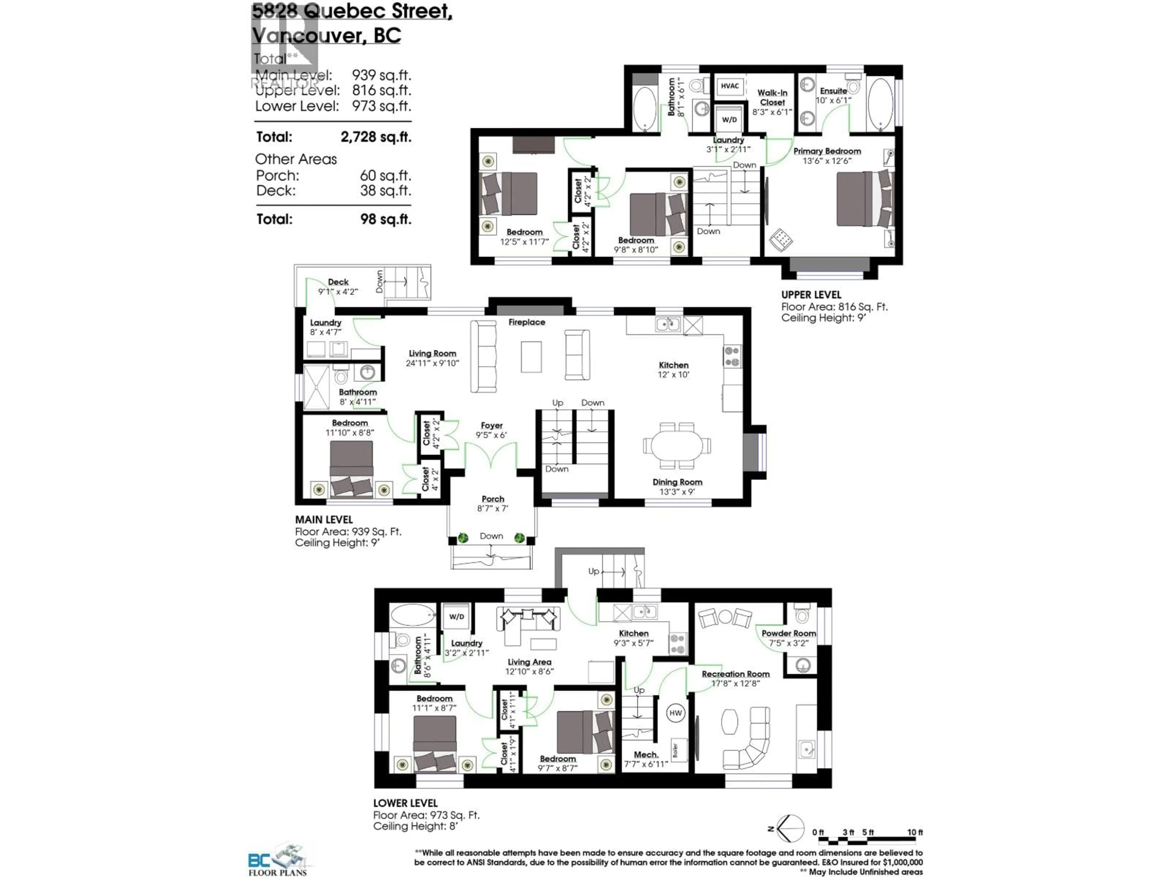 Floor plan for 5828 QUEBEC STREET, Vancouver British Columbia V5W2N9