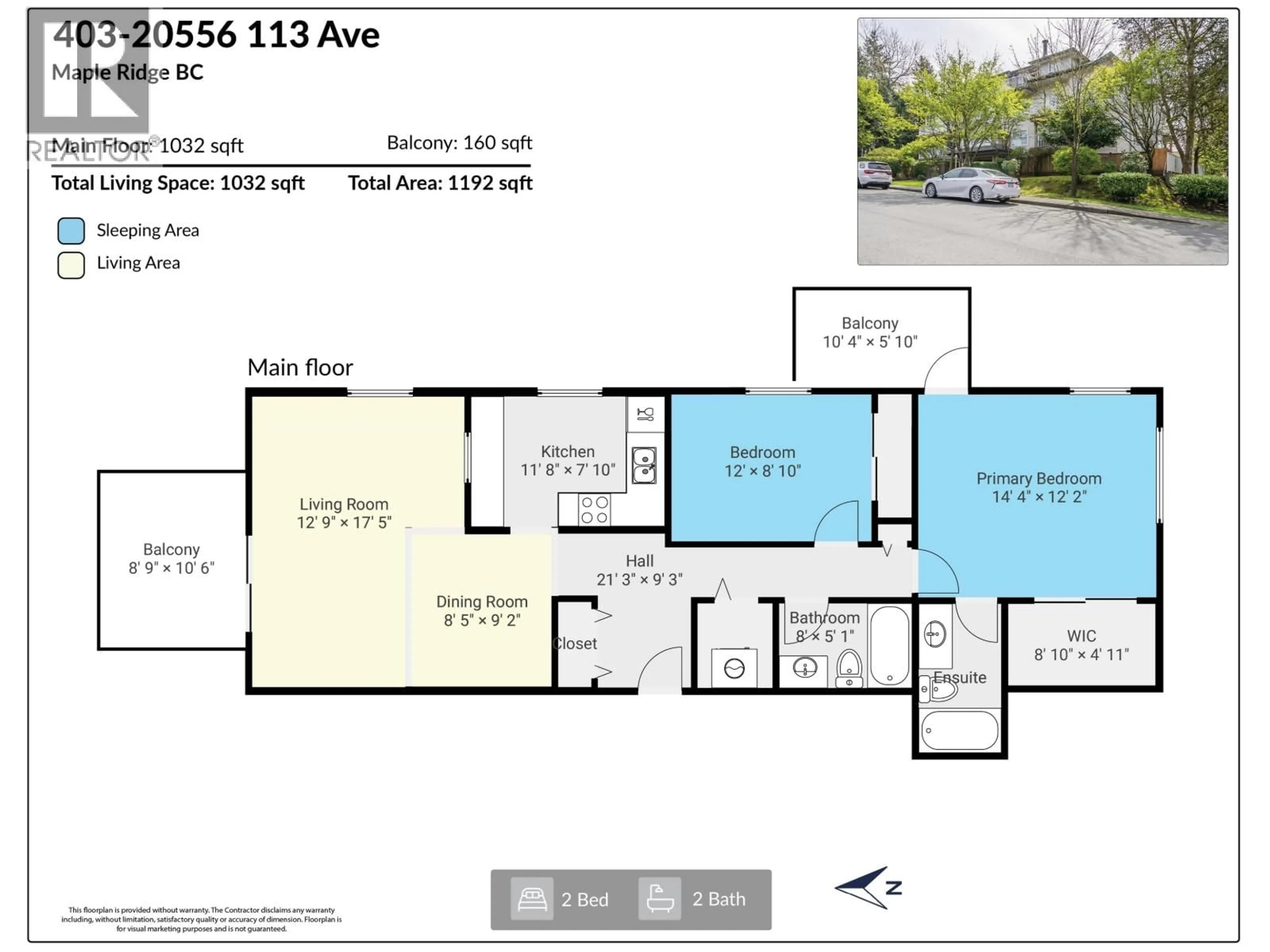 Floor plan for 403 - 20556 113 AVENUE, Maple Ridge British Columbia V2X1Z3