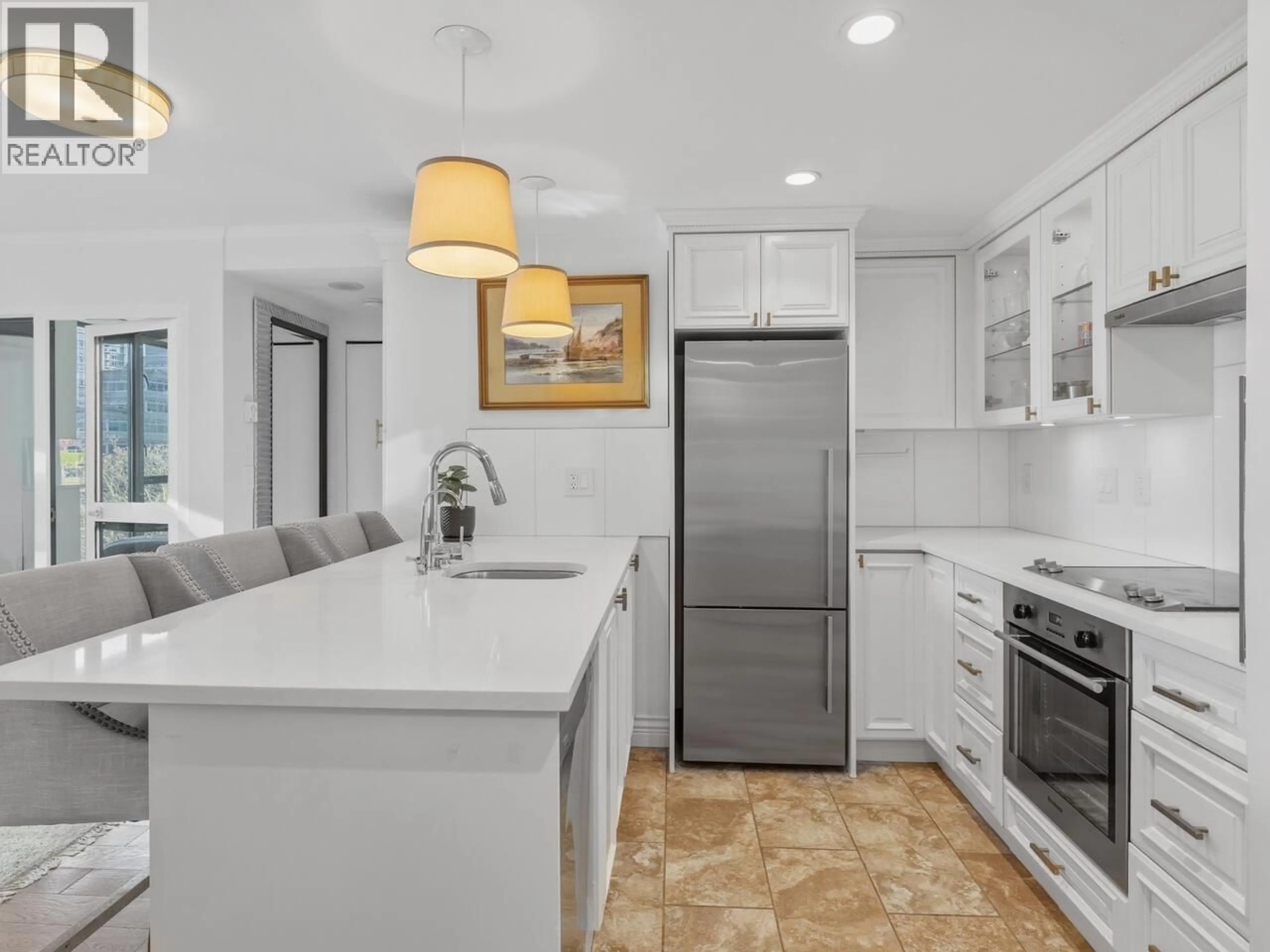 Contemporary kitchen, ceramic/tile floor for 502 - 1331 GEORGIA STREET, Vancouver British Columbia V6E4P1