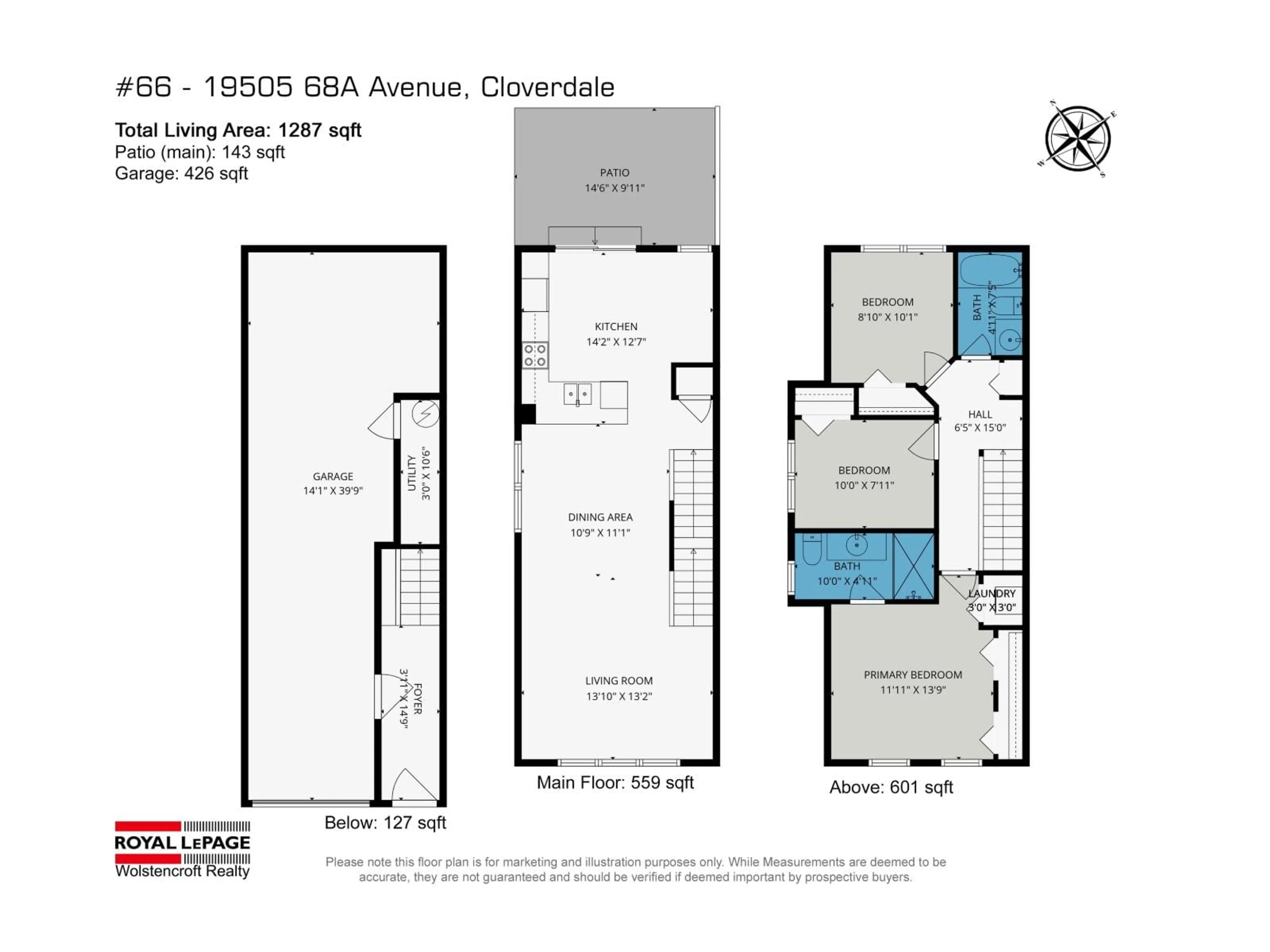 Floor plan for 66 - 19505 68A AVENUE, Surrey British Columbia V4N6K3