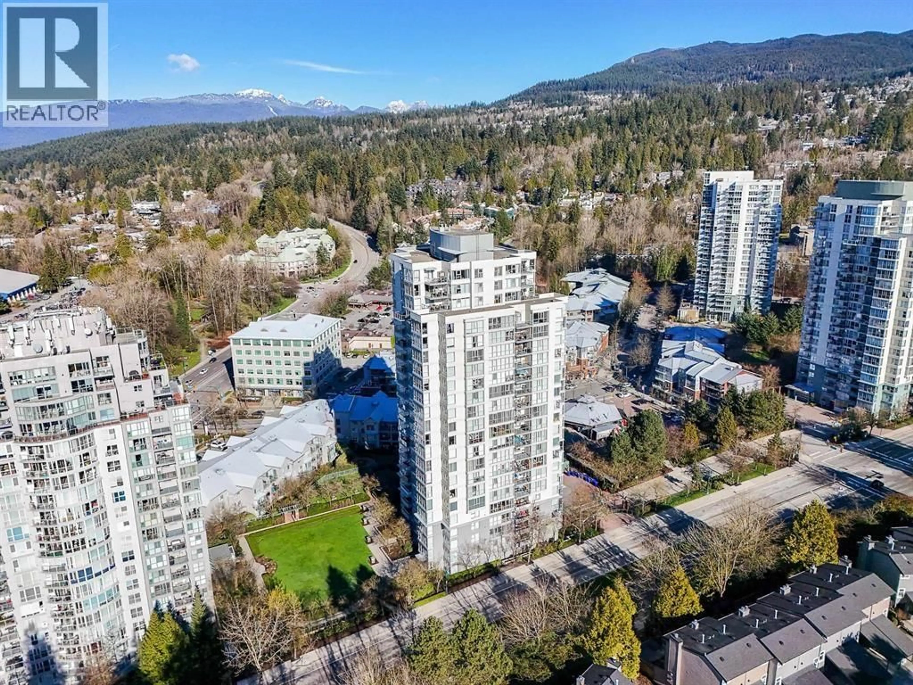 A pic from outside/outdoor area/front of a property/back of a property/a pic from drone, mountain view for 1104 - 235 GUILDFORD WAY, Port Moody British Columbia V3H5L8