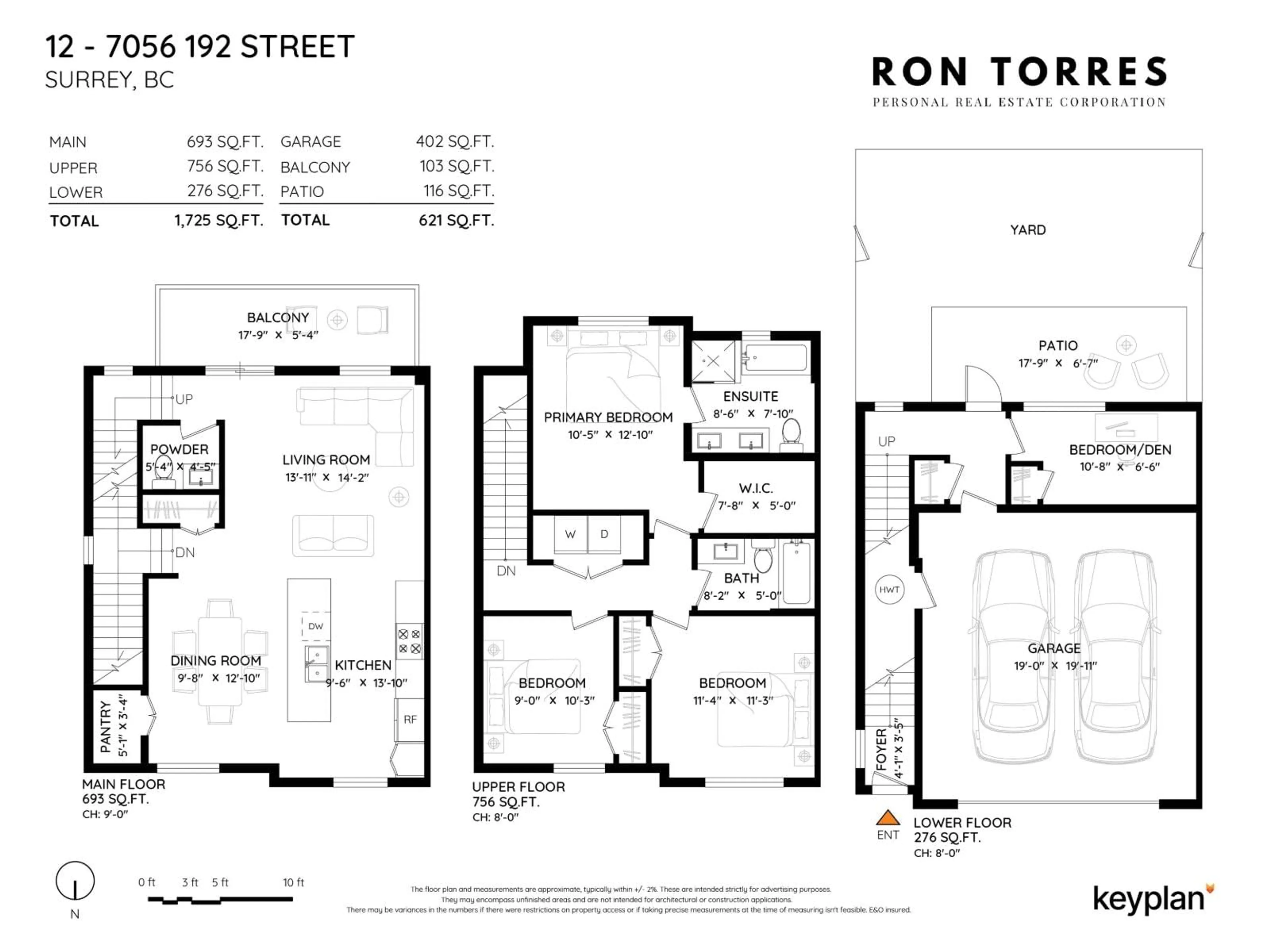 Floor plan for 12 - 7056 192 STREET, Surrey British Columbia V4N6S6