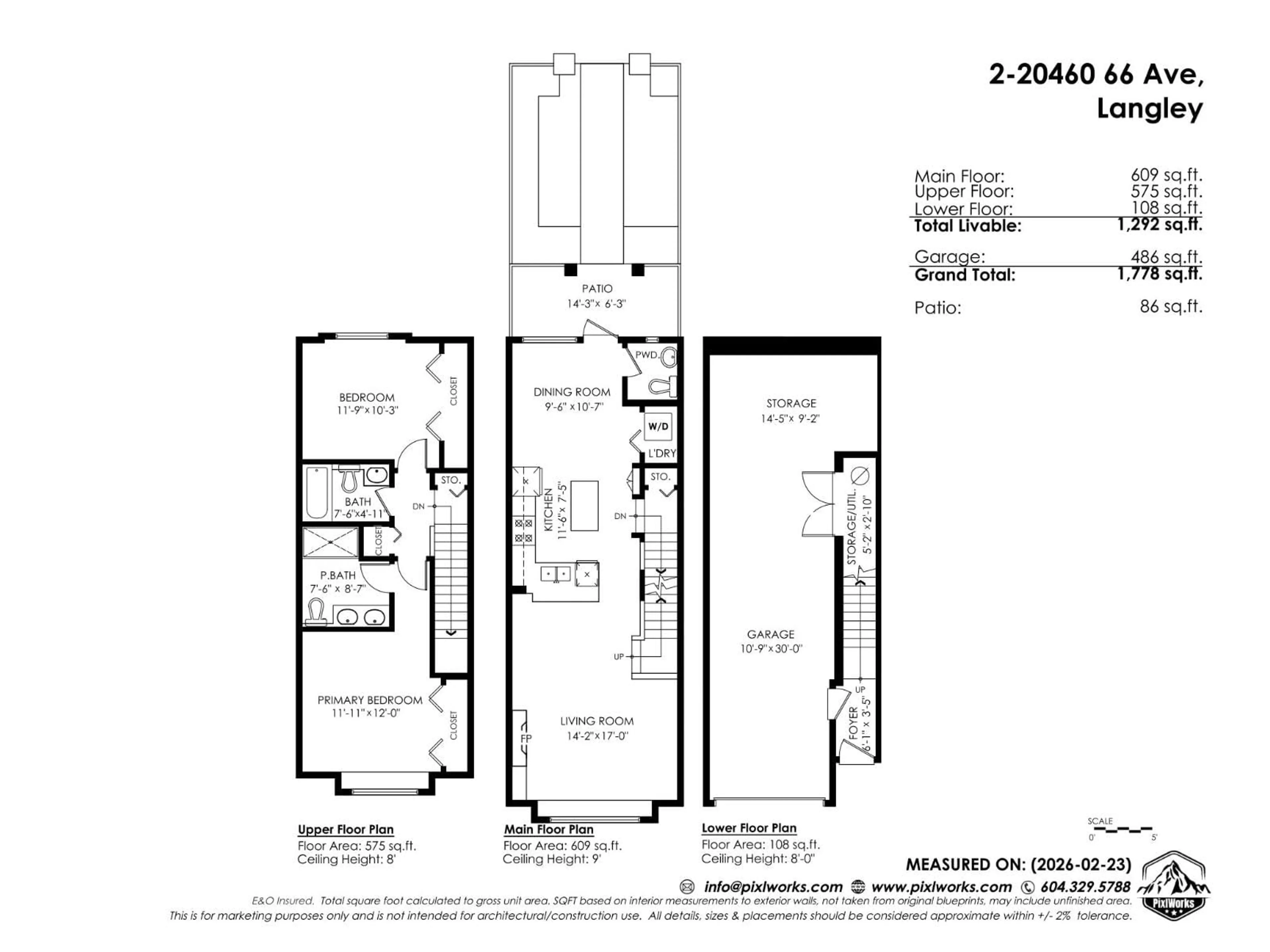 Floor plan for 2 - 20460 66 AVENUE, Langley British Columbia V2Y3B6