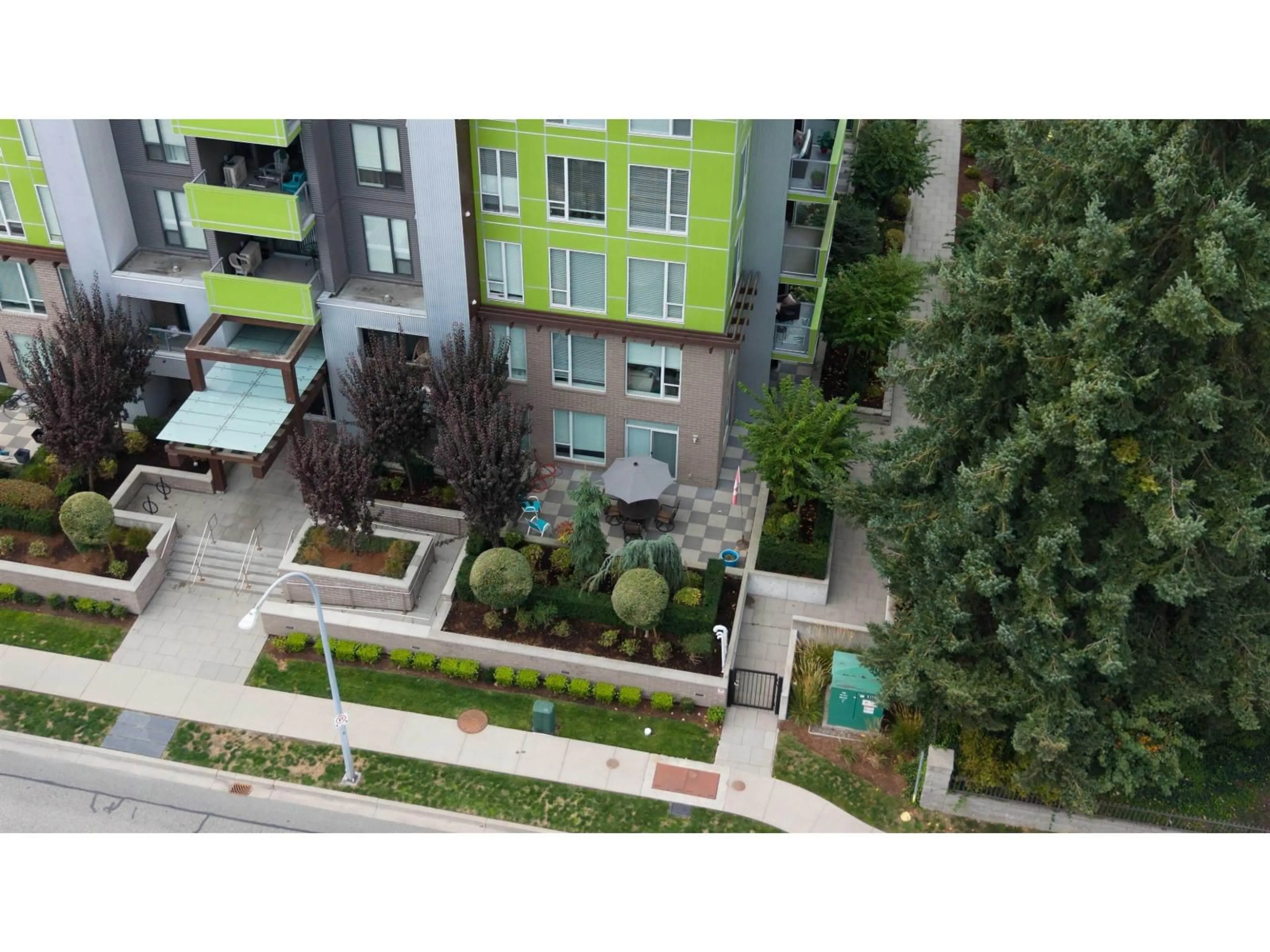 A pic from outside/outdoor area/front of a property/back of a property/a pic from drone, city buildings view from balcony for 103 - 2565 WARE STREET, Abbotsford British Columbia V2S0J5