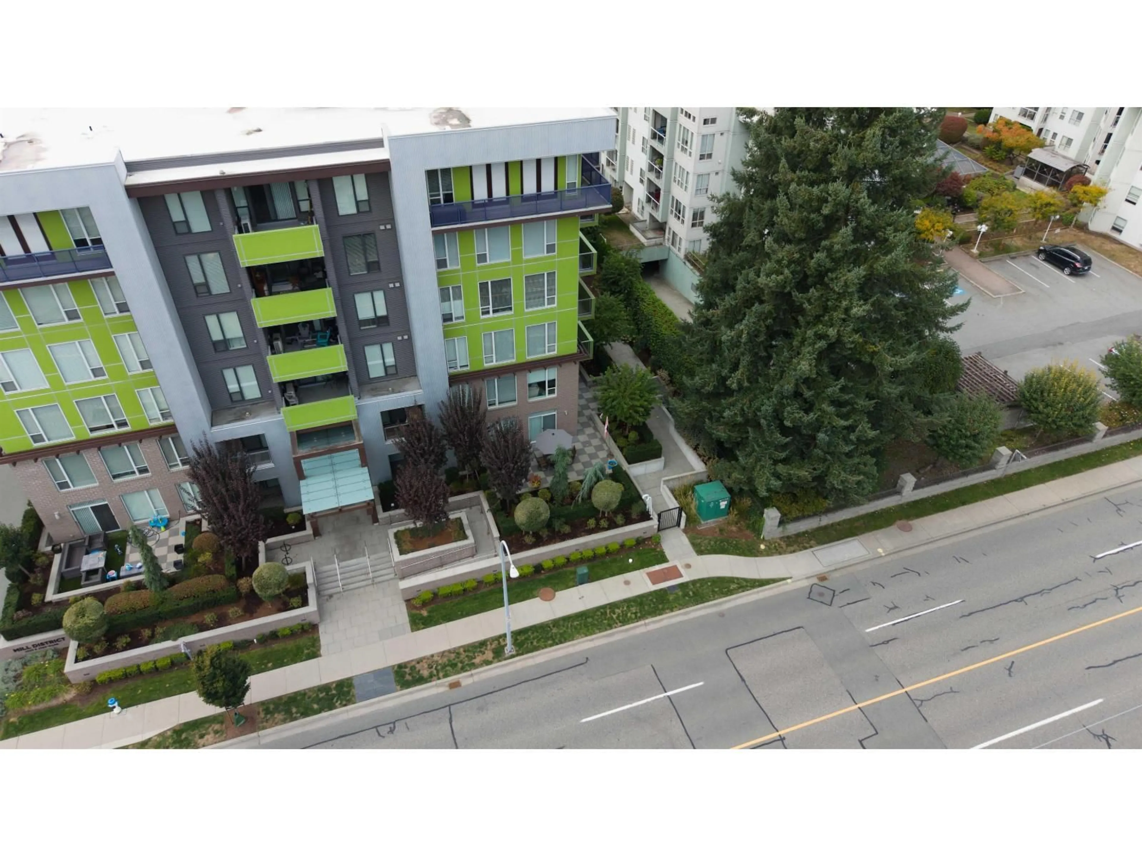 A pic from outside/outdoor area/front of a property/back of a property/a pic from drone, city buildings view from balcony for 103 - 2565 WARE STREET, Abbotsford British Columbia V2S0J5