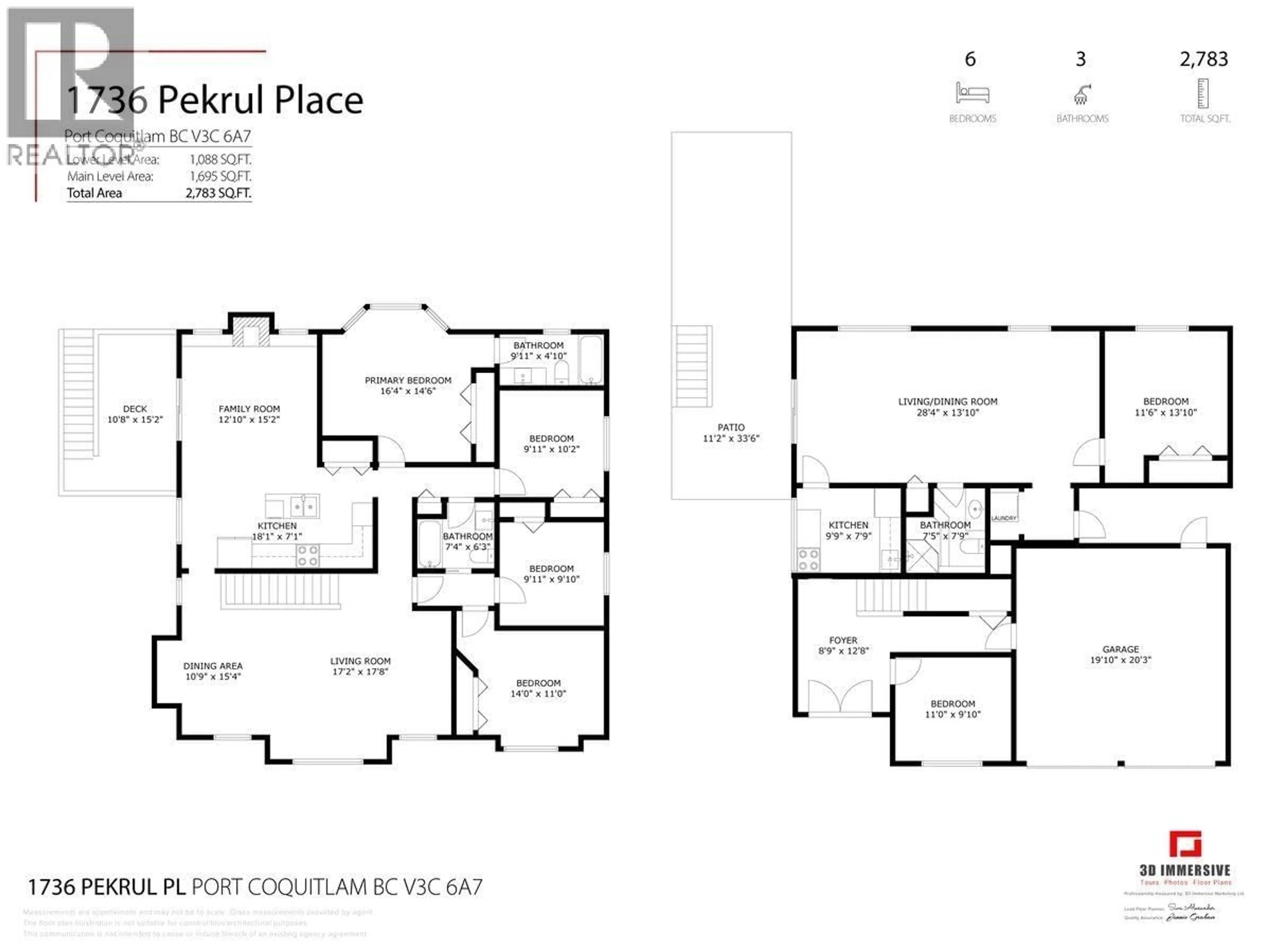Floor plan for 1736 PEKRUL PLACE, Port Coquitlam British Columbia V3C6A7