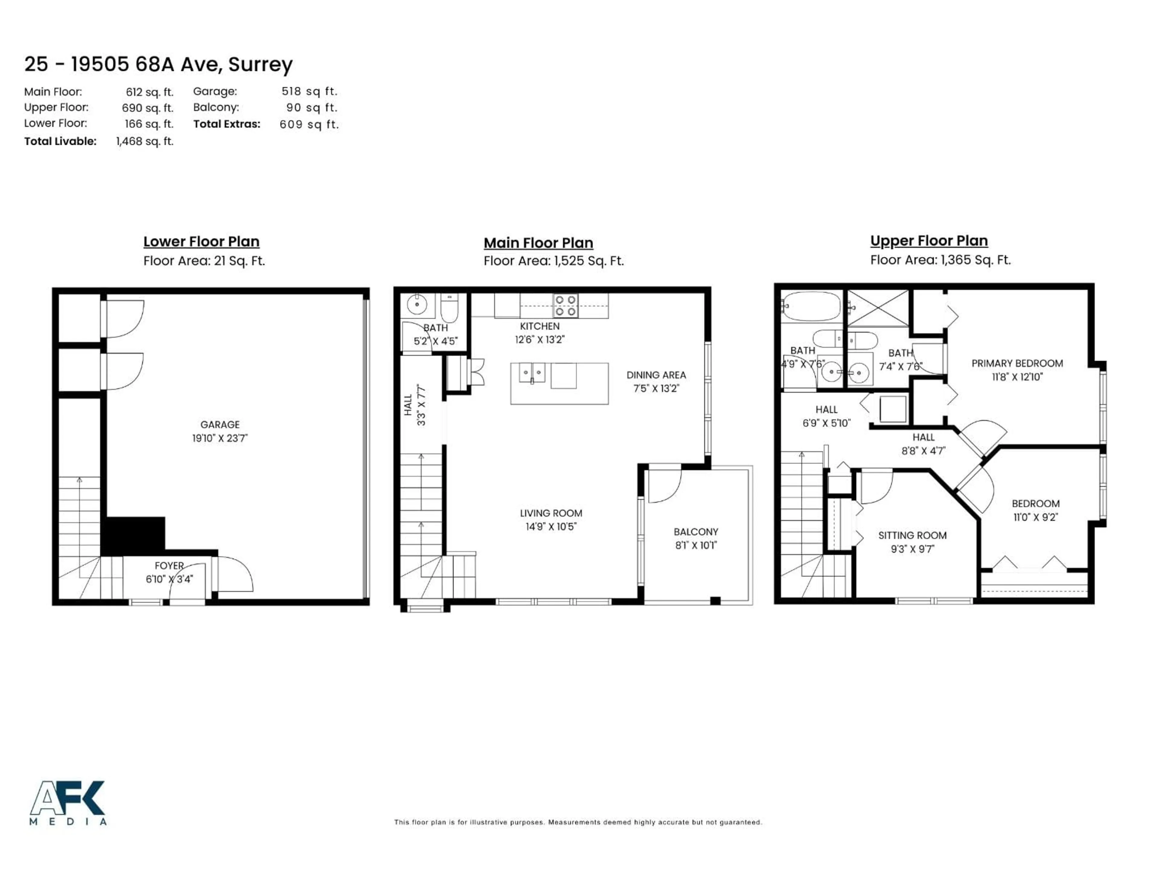 Floor plan for 25 - 19505 68A AVENUE, Surrey British Columbia V4N6K3
