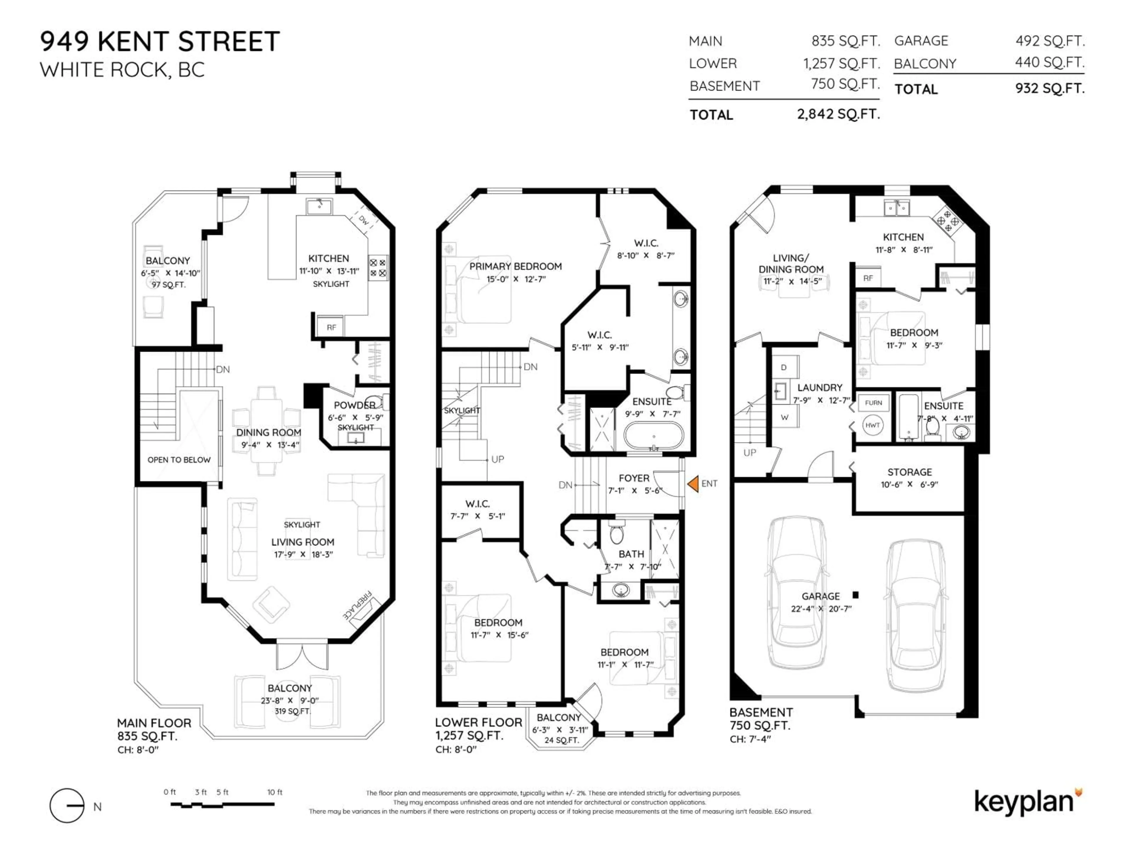 Floor plan for 949 KENT STREET, White Rock British Columbia V4B4S9