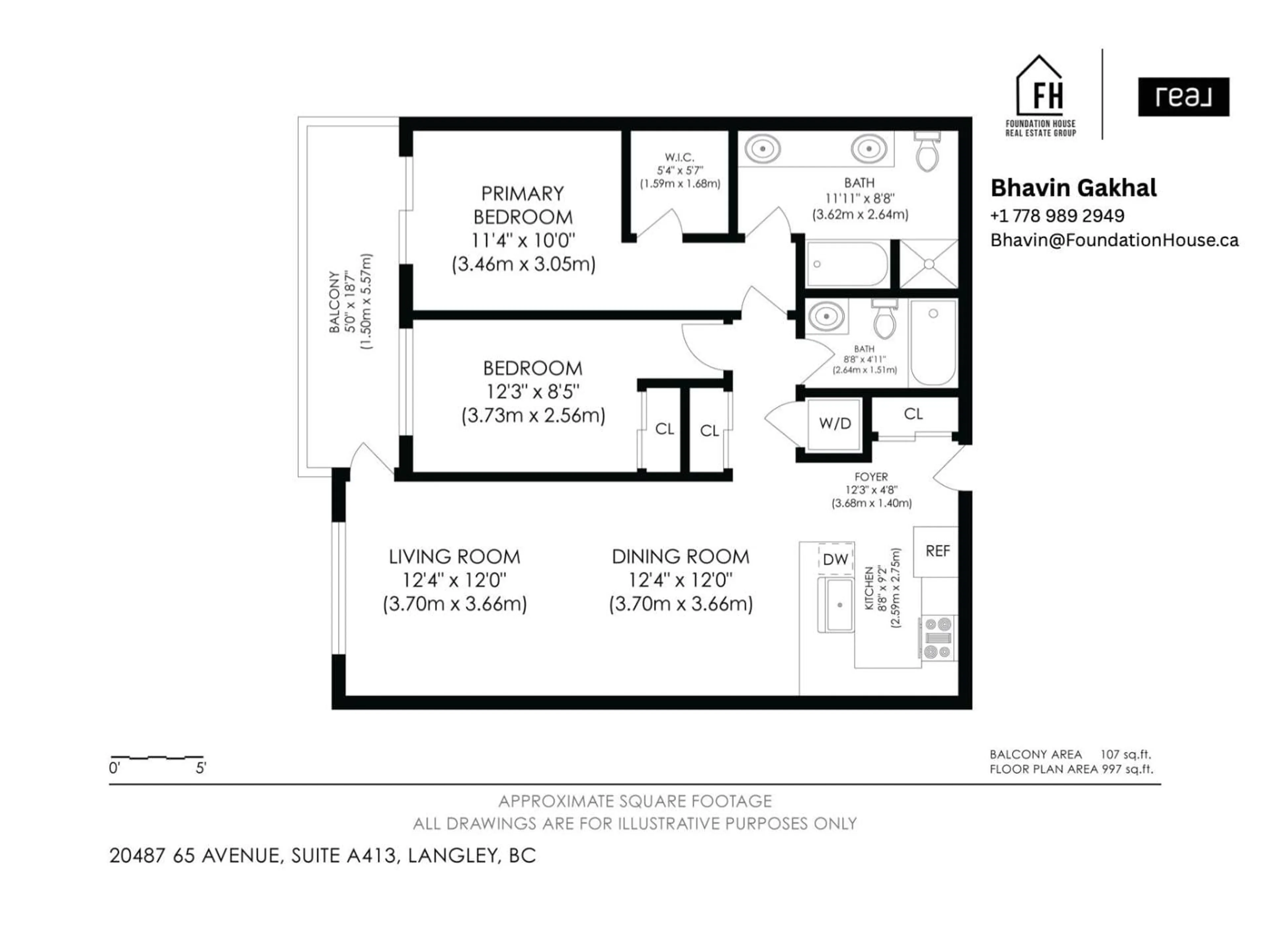 Floor plan for A413 - 20487 65 AVENUE, Langley British Columbia V2Y3K5