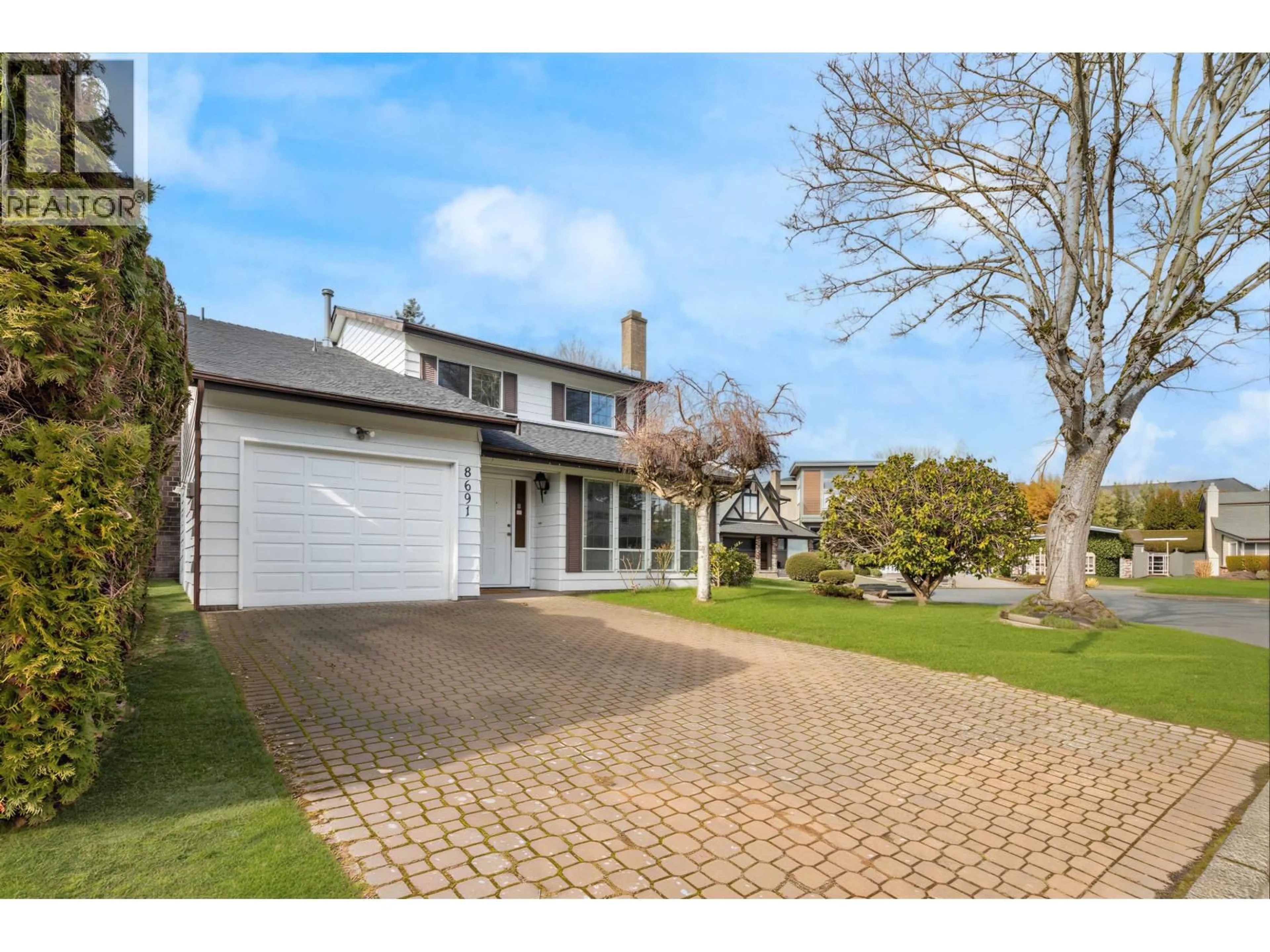 A pic from outside/outdoor area/front of a property/back of a property/a pic from drone, street for 8691 DOULTON PLACE, Richmond British Columbia V7C5A3