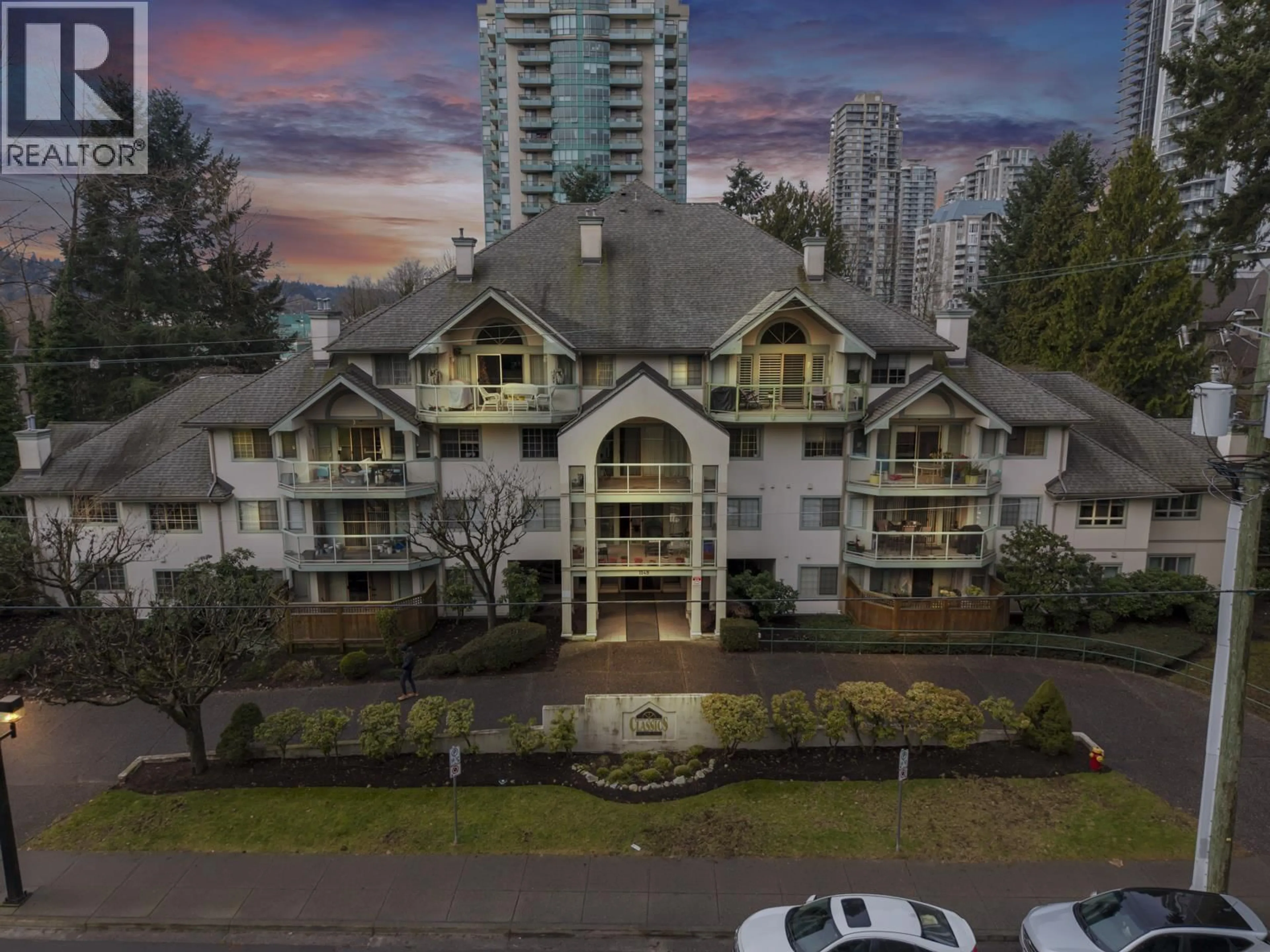 A pic from outside/outdoor area/front of a property/back of a property/a pic from drone, city buildings view from balcony for 301 - 1148 WESTWOOD STREET, Coquitlam British Columbia V3B4S4