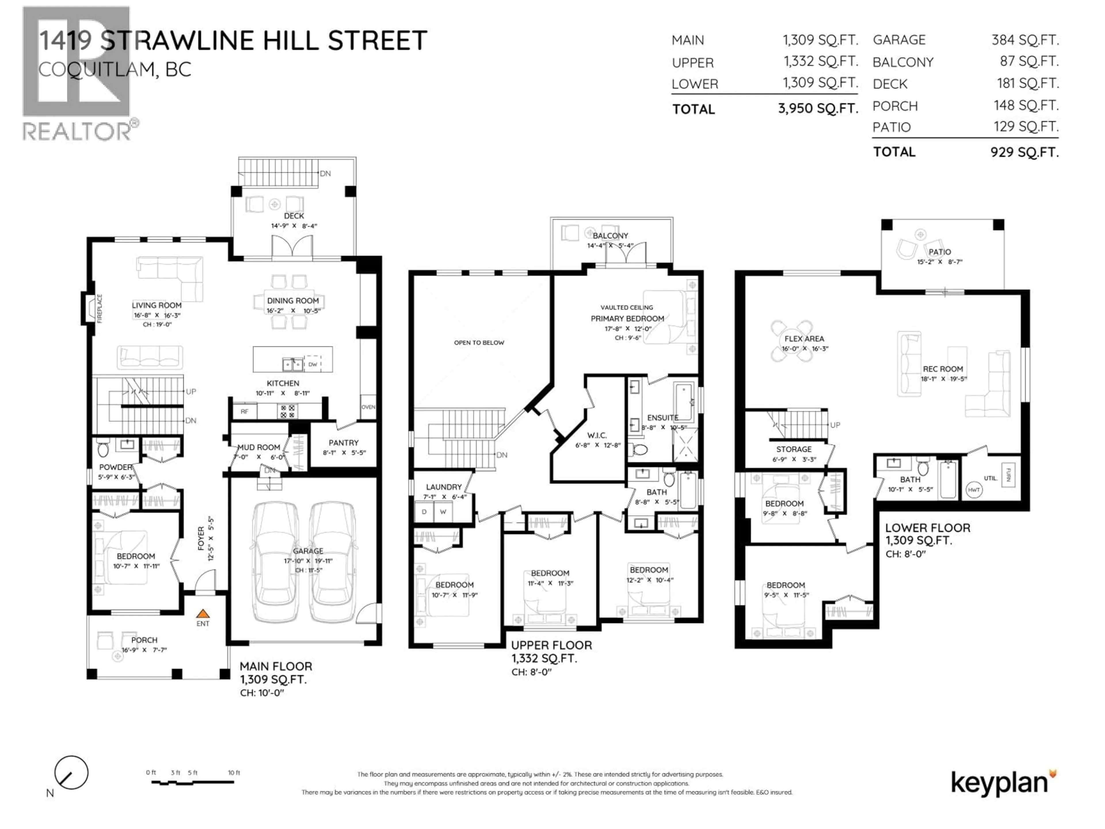 Floor plan for 1419 STRAWLINE HILL STREET, Coquitlam British Columbia V3E0L5
