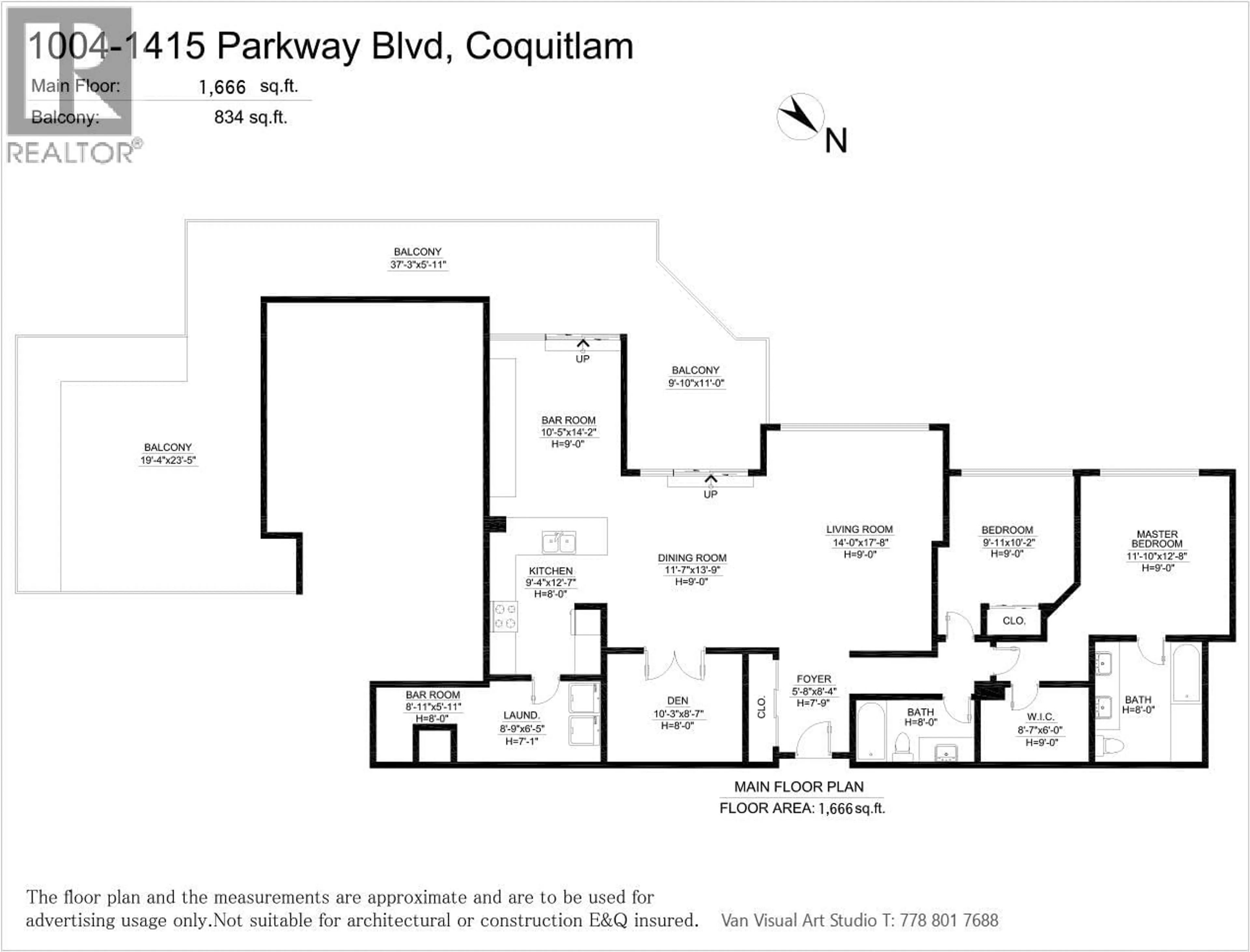 Floor plan for 1004 - 1415 PARKWAY BOULEVARD, Coquitlam British Columbia V3E0C7