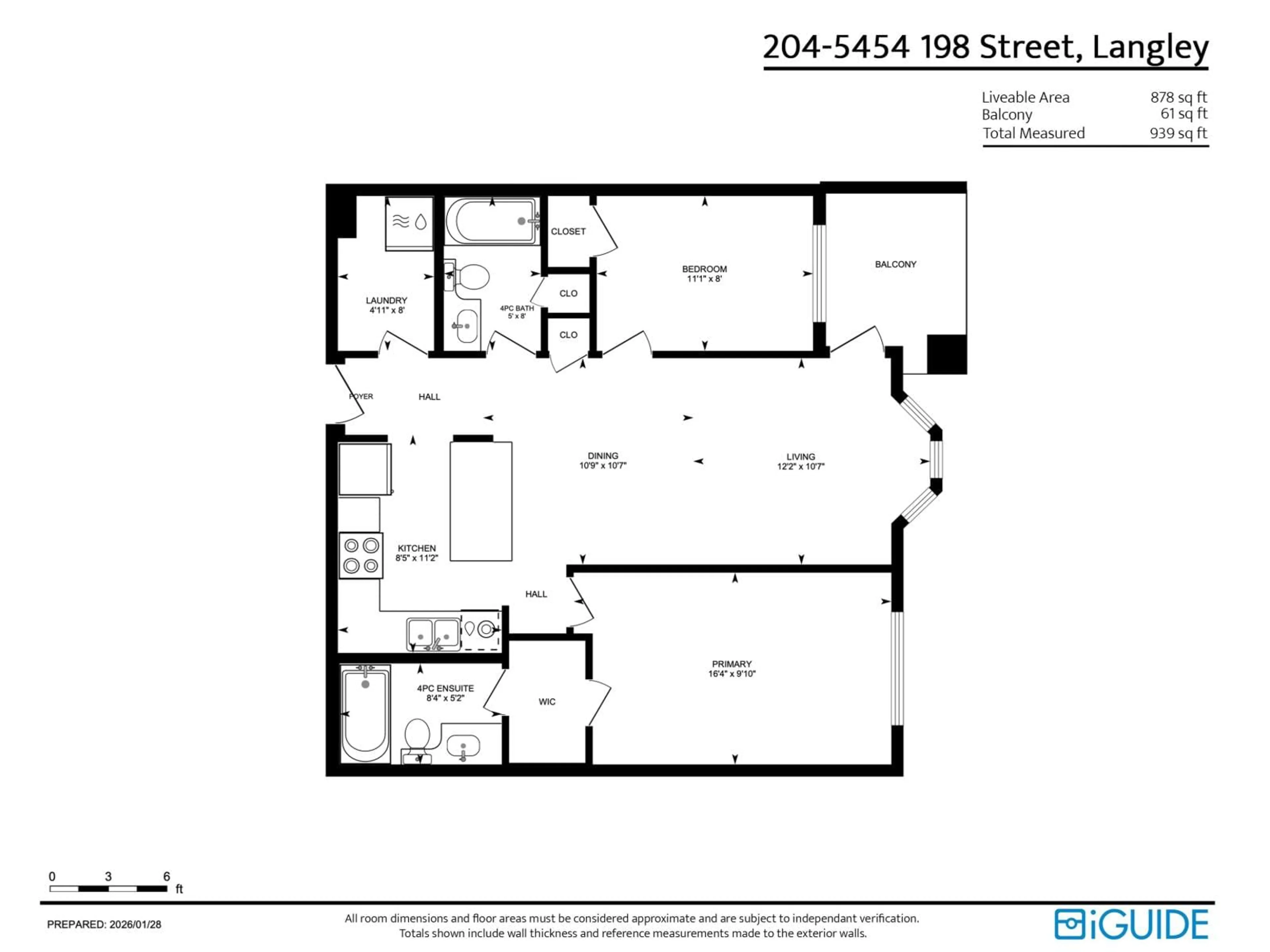 Floor plan for 204 - 5454 198 STREET, Langley British Columbia V3A1G2