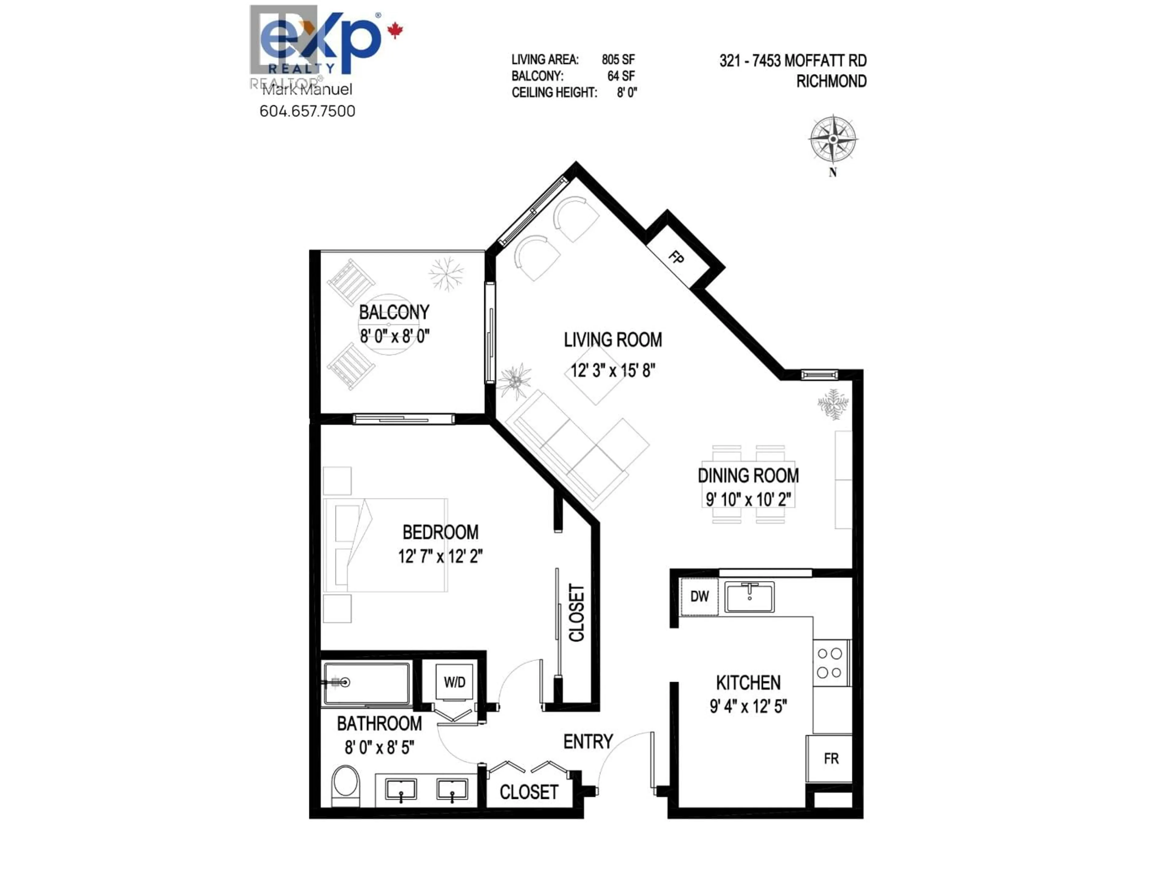 Floor plan for 321 - 7453 MOFFATT ROAD, Richmond British Columbia V6Y1X9