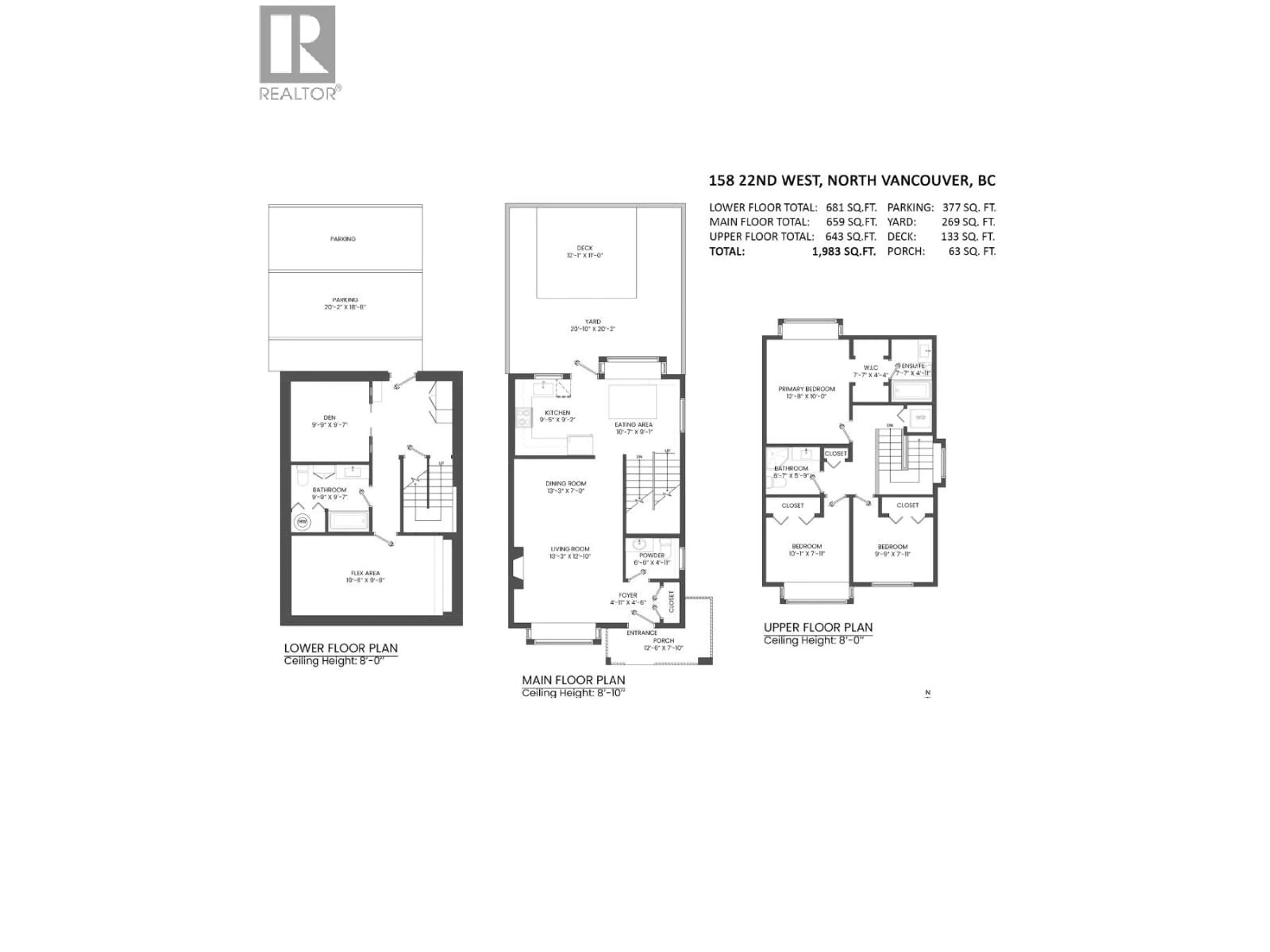 Floor plan for 158 22ND STREET, North Vancouver British Columbia V7M1Z9