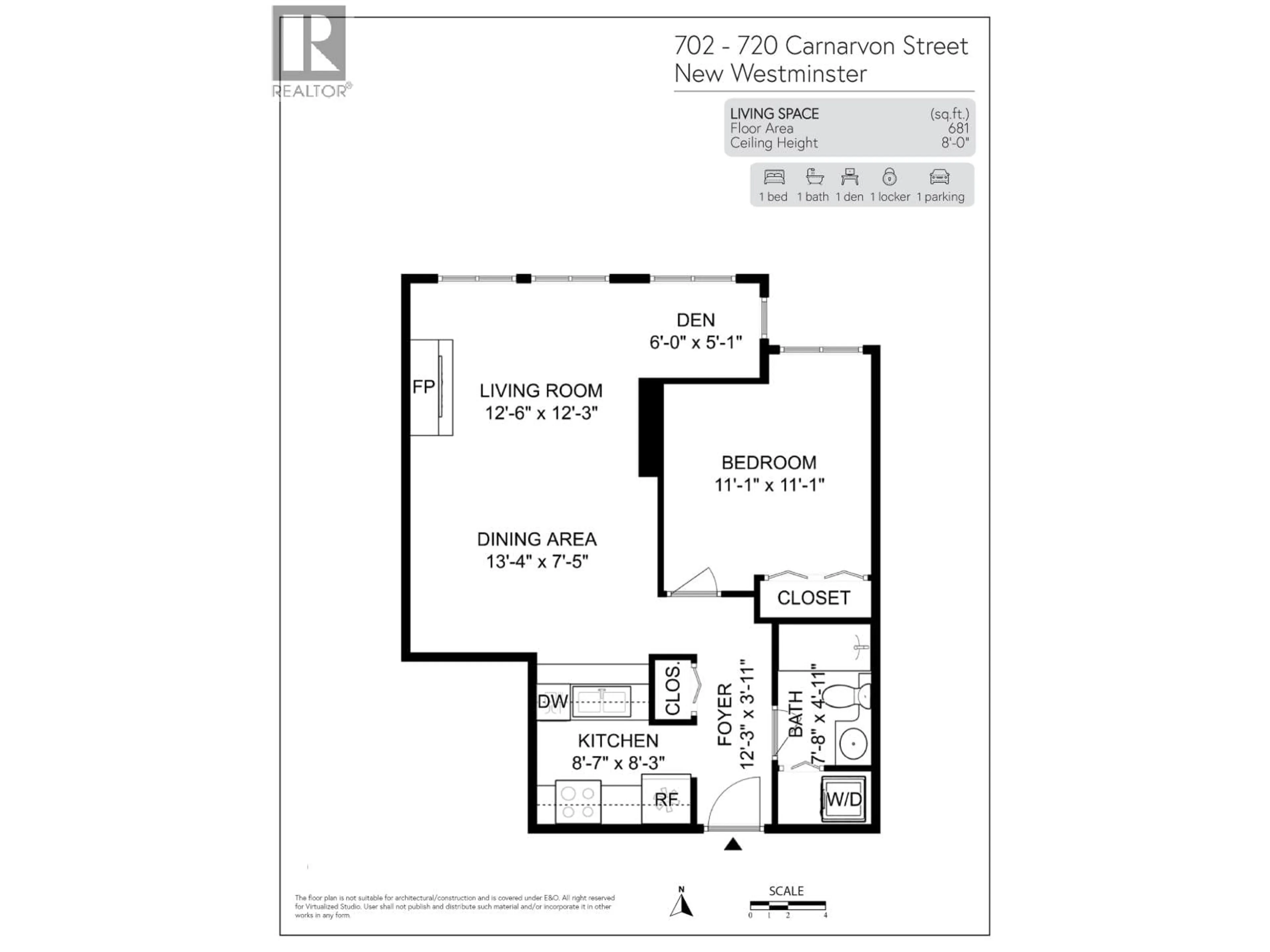 Floor plan for 702 - 720 CARNARVON STREET, New Westminster British Columbia V3M6S2