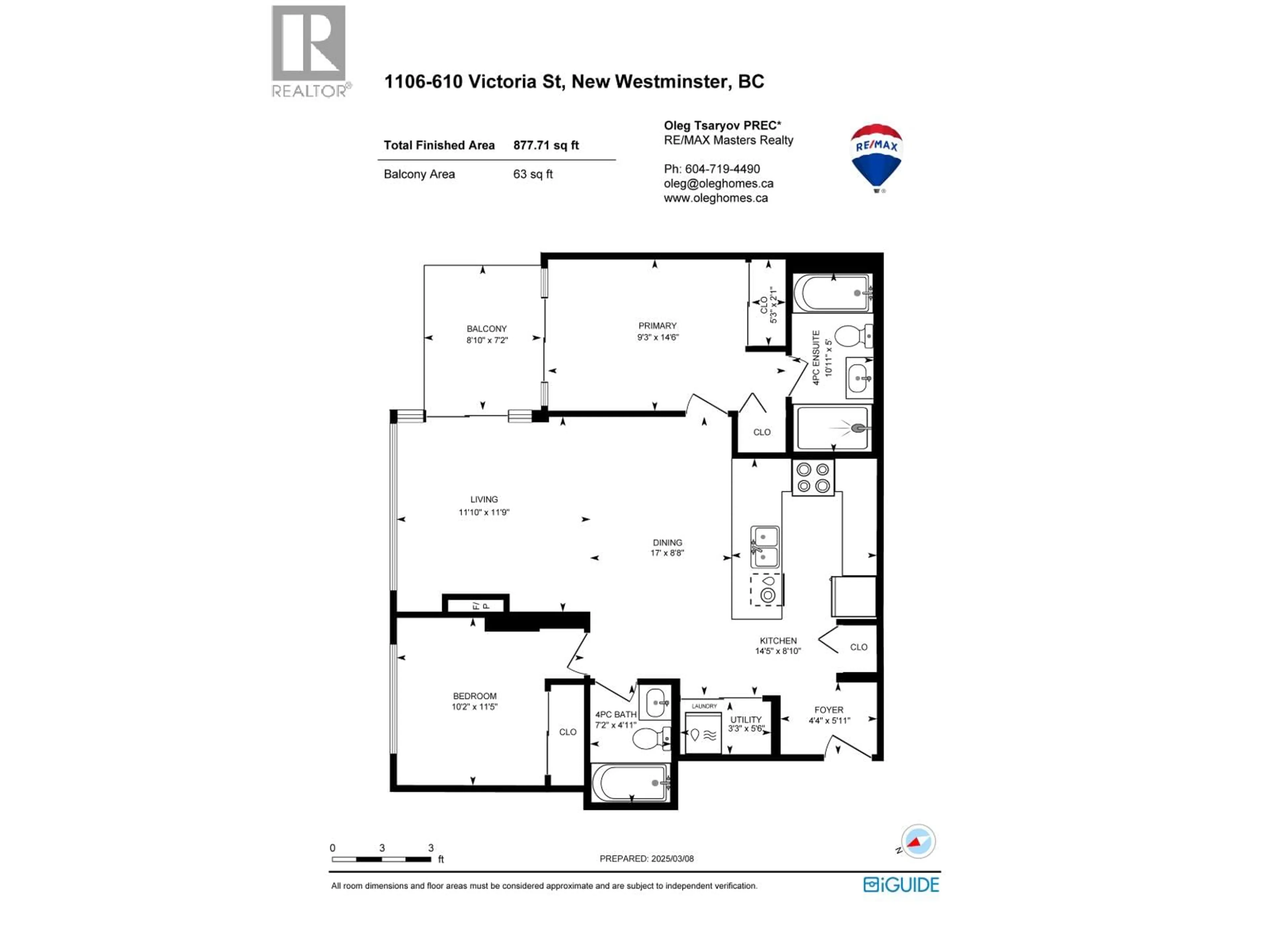 Floor plan for 1106 - 610 VICTORIA STREET, New Westminster British Columbia V3M0A5