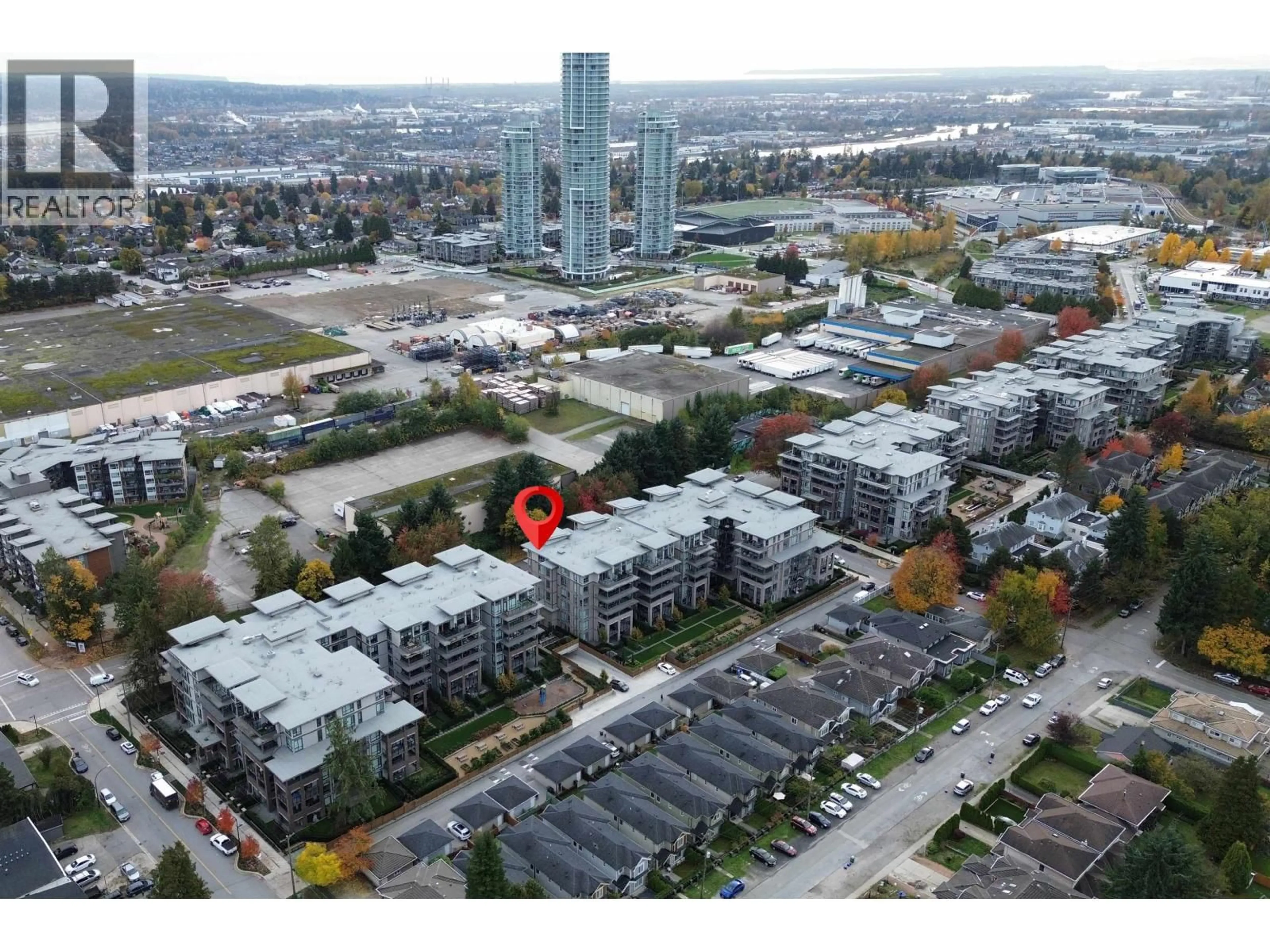 A pic from outside/outdoor area/front of a property/back of a property/a pic from drone, city buildings view from balcony for 607 - 7588 16TH STREET, Burnaby British Columbia V3N0H8