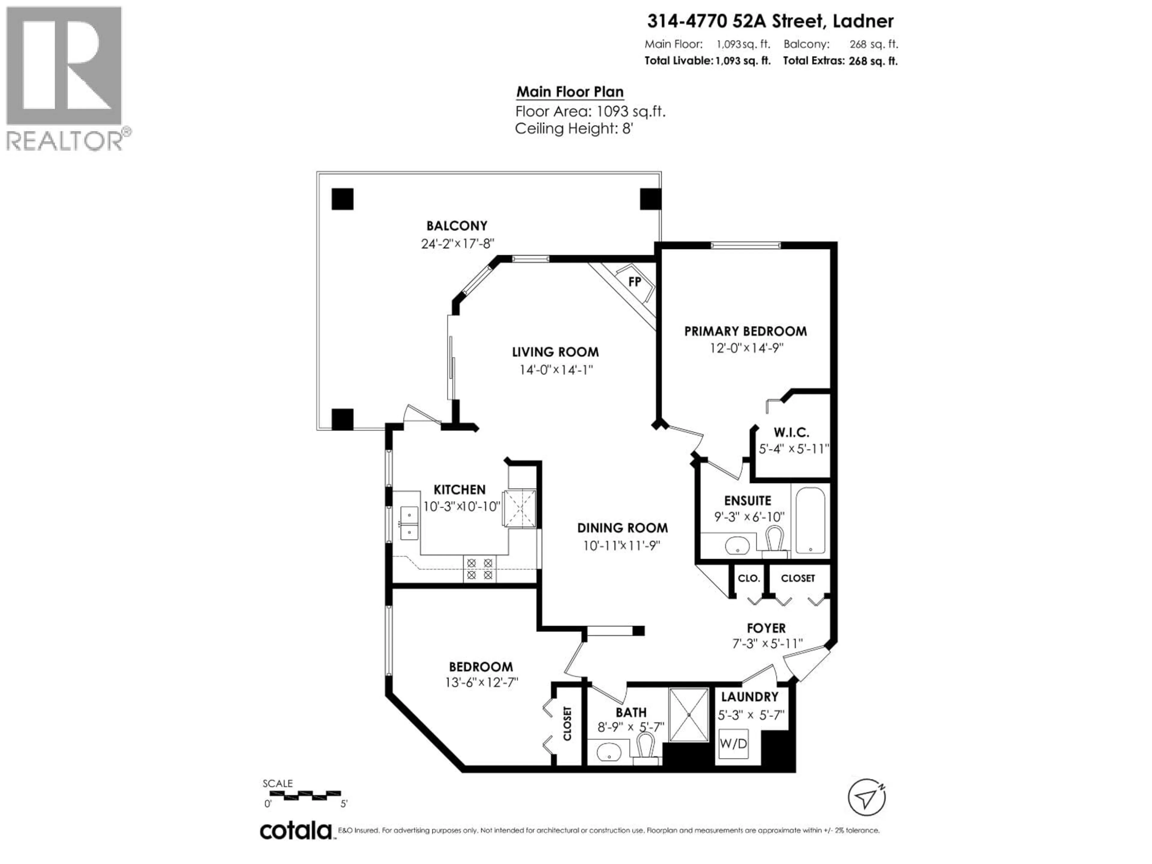 Floor plan for 314 - 4770 52A STREET, Delta British Columbia V4K5B5