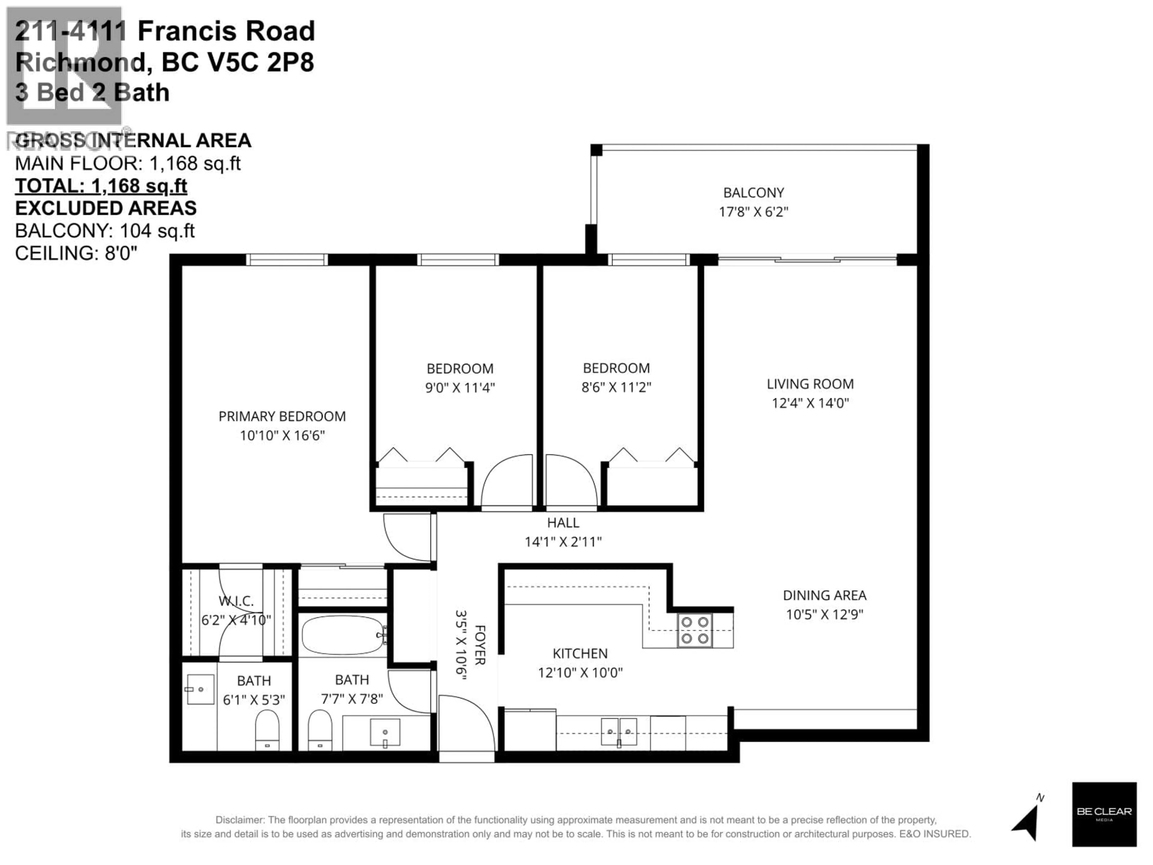 Floor plan for 211 - 4111 FRANCIS ROAD, Richmond British Columbia V5C2P8