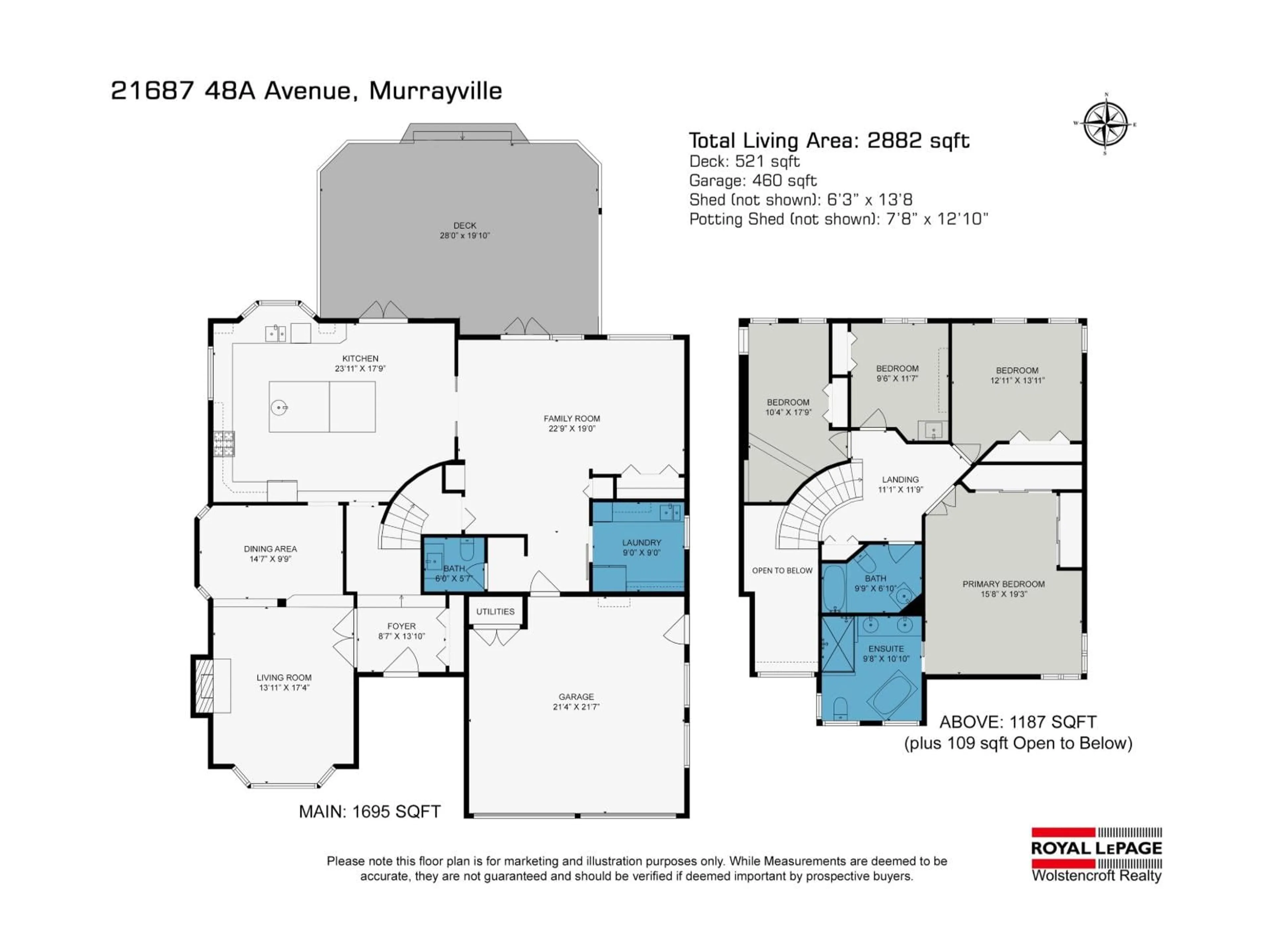 Floor plan for 21687 48A AVENUE, Langley British Columbia V3A3P7