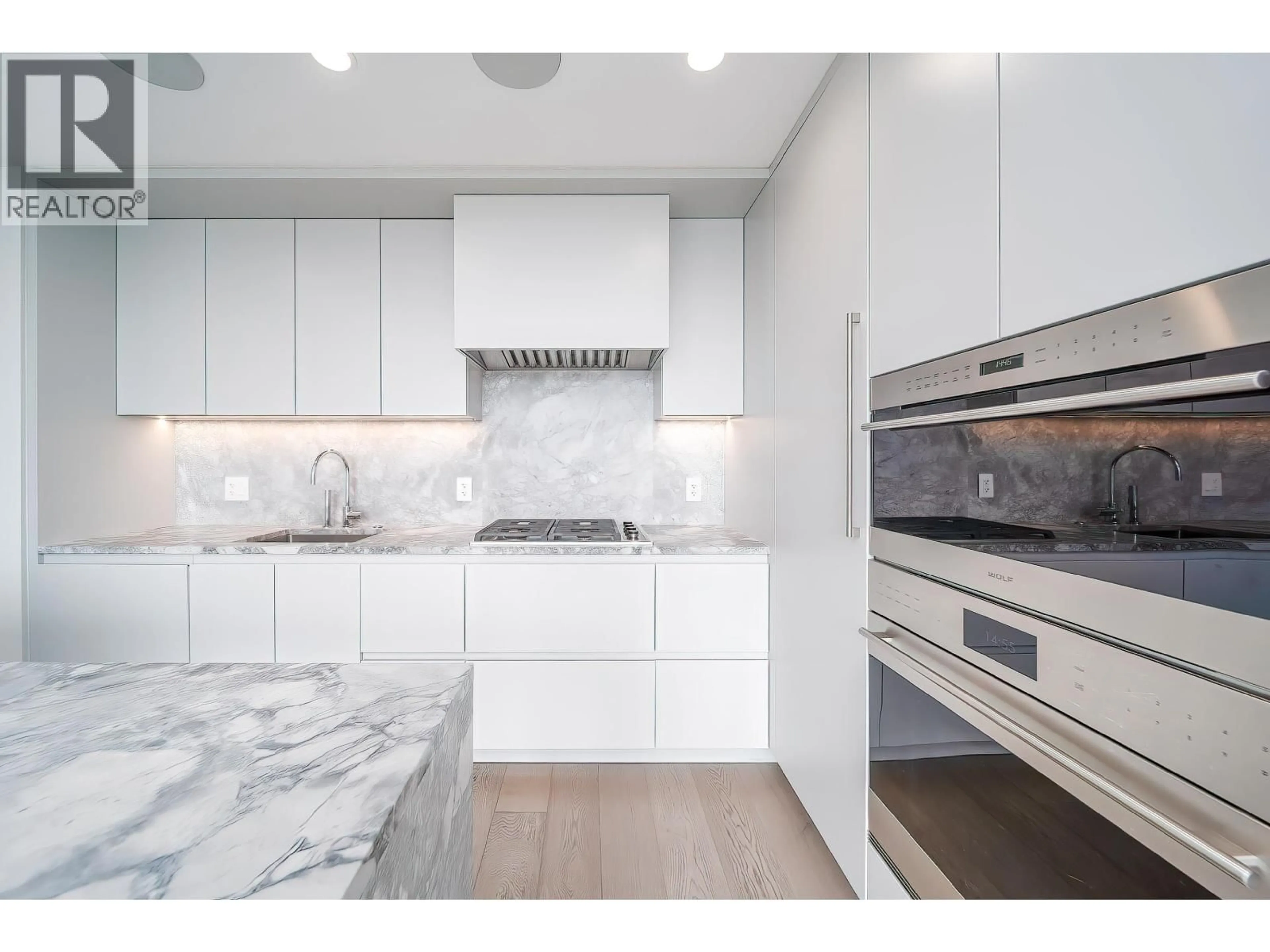 Contemporary kitchen, ceramic/tile floor for 1503 - 7418 PAULSON STREET, Vancouver British Columbia V6P0K2