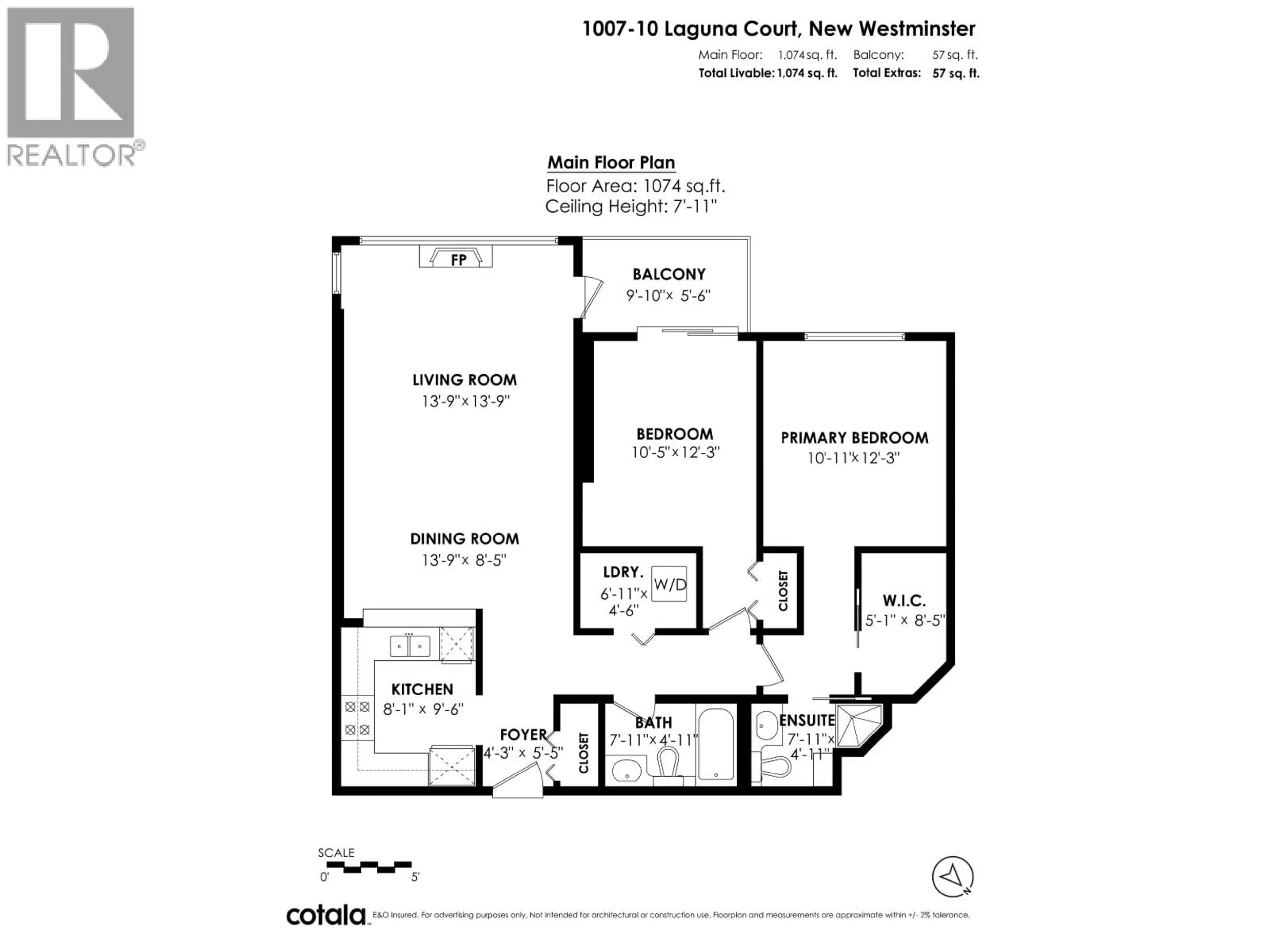 Floor plan for 1007 - 10 LAGUNA COURT, New Westminster British Columbia V3M6W3