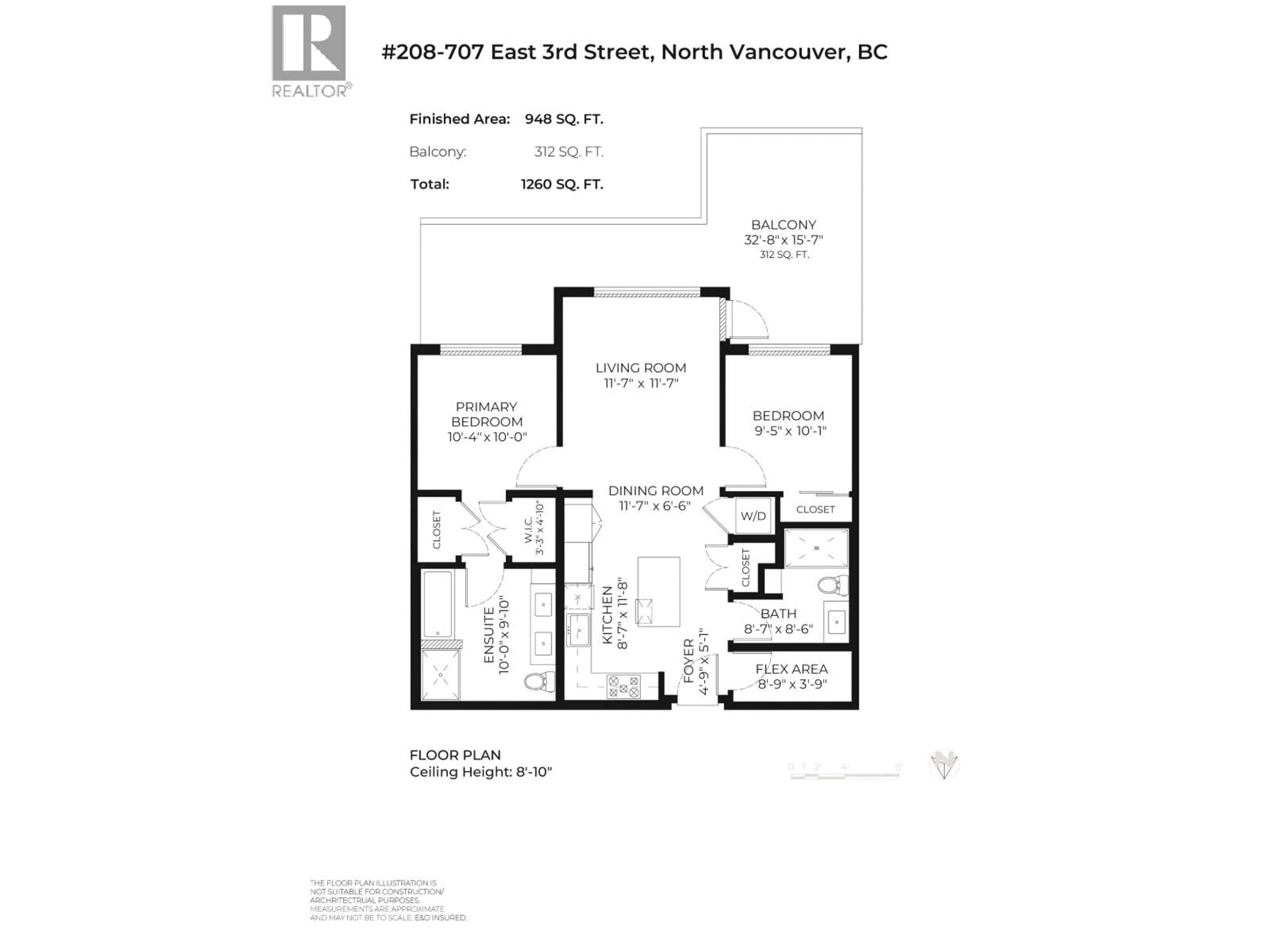 Floor plan for 208 - 707 3RD STREET, North Vancouver British Columbia V7L1G8