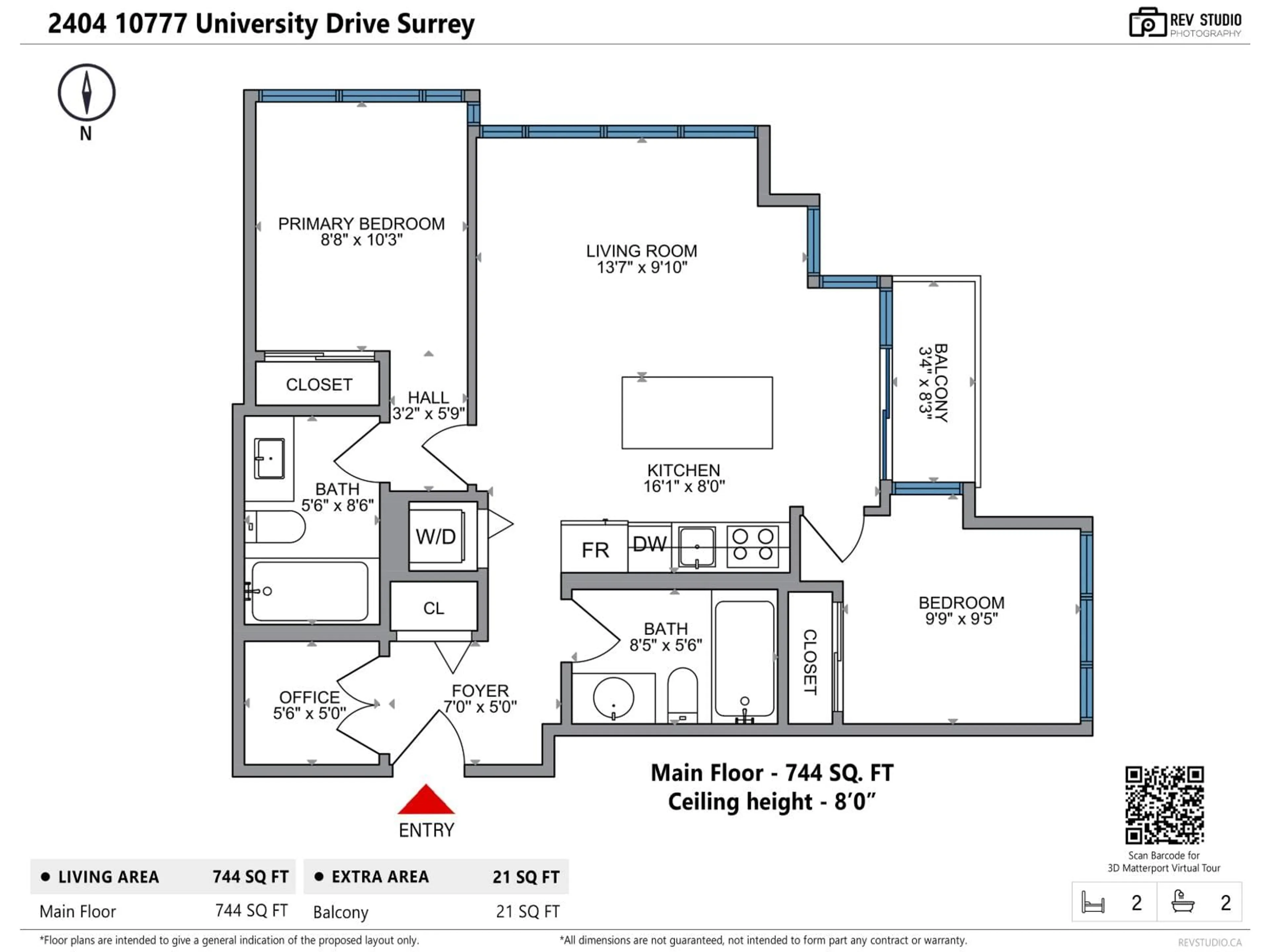 Floor plan for 2404 - 10777 UNIVERSITY DRIVE, Surrey British Columbia V3T0E6