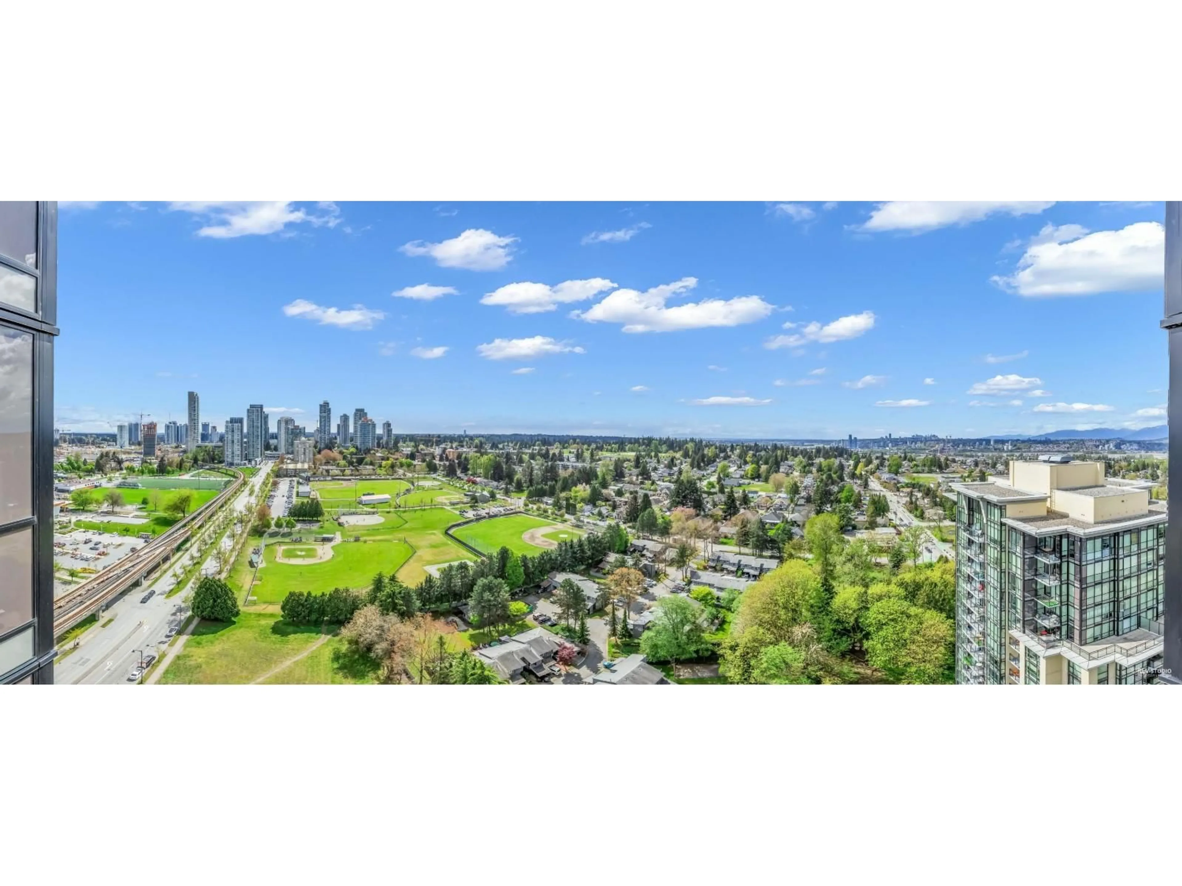 A pic from outside/outdoor area/front of a property/back of a property/a pic from drone, city buildings view from balcony for 2404 - 10777 UNIVERSITY DRIVE, Surrey British Columbia V3T0E6