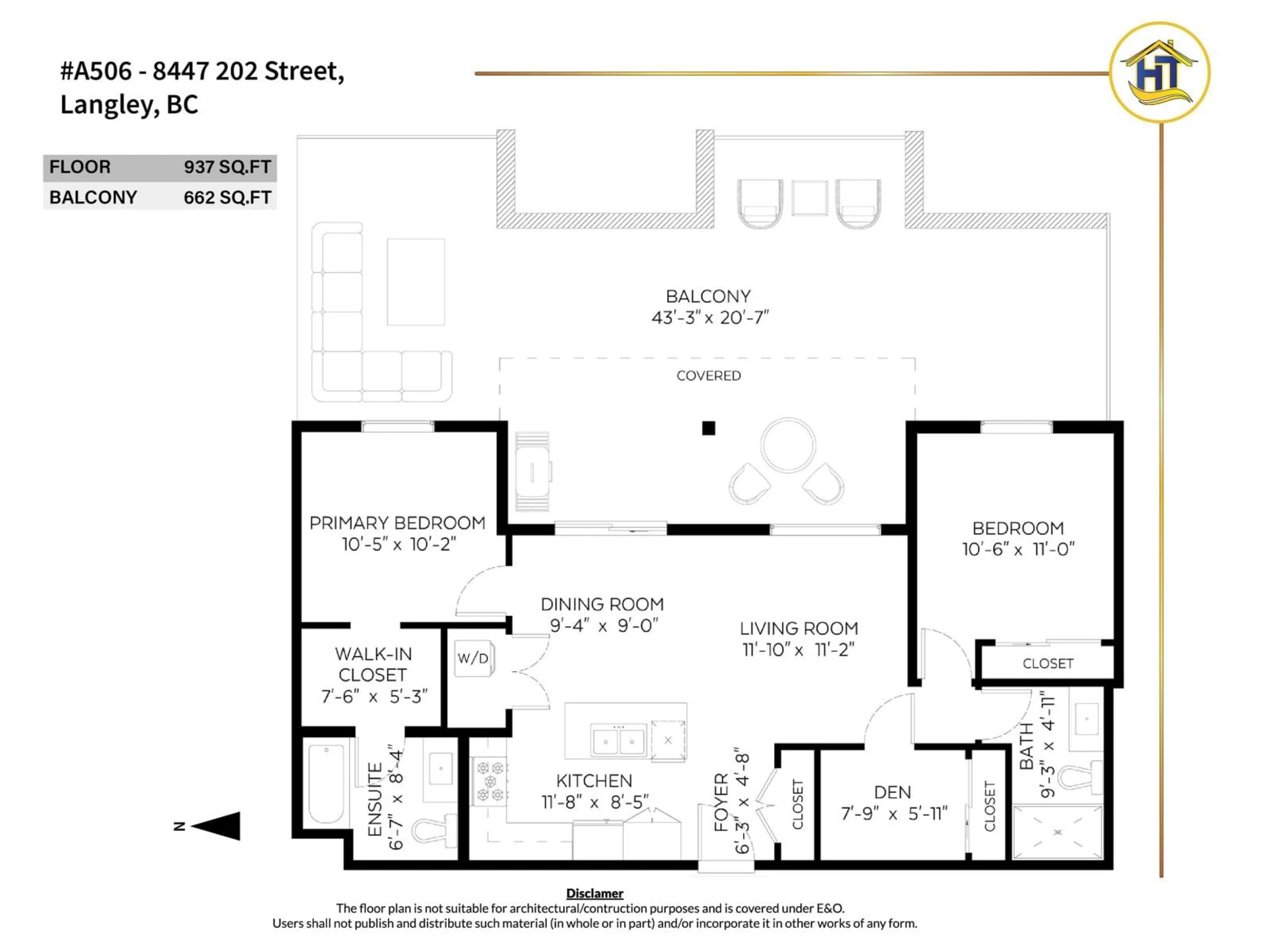 Floor plan for A506 - 8447 202 STREET, Langley British Columbia V2Y2B7