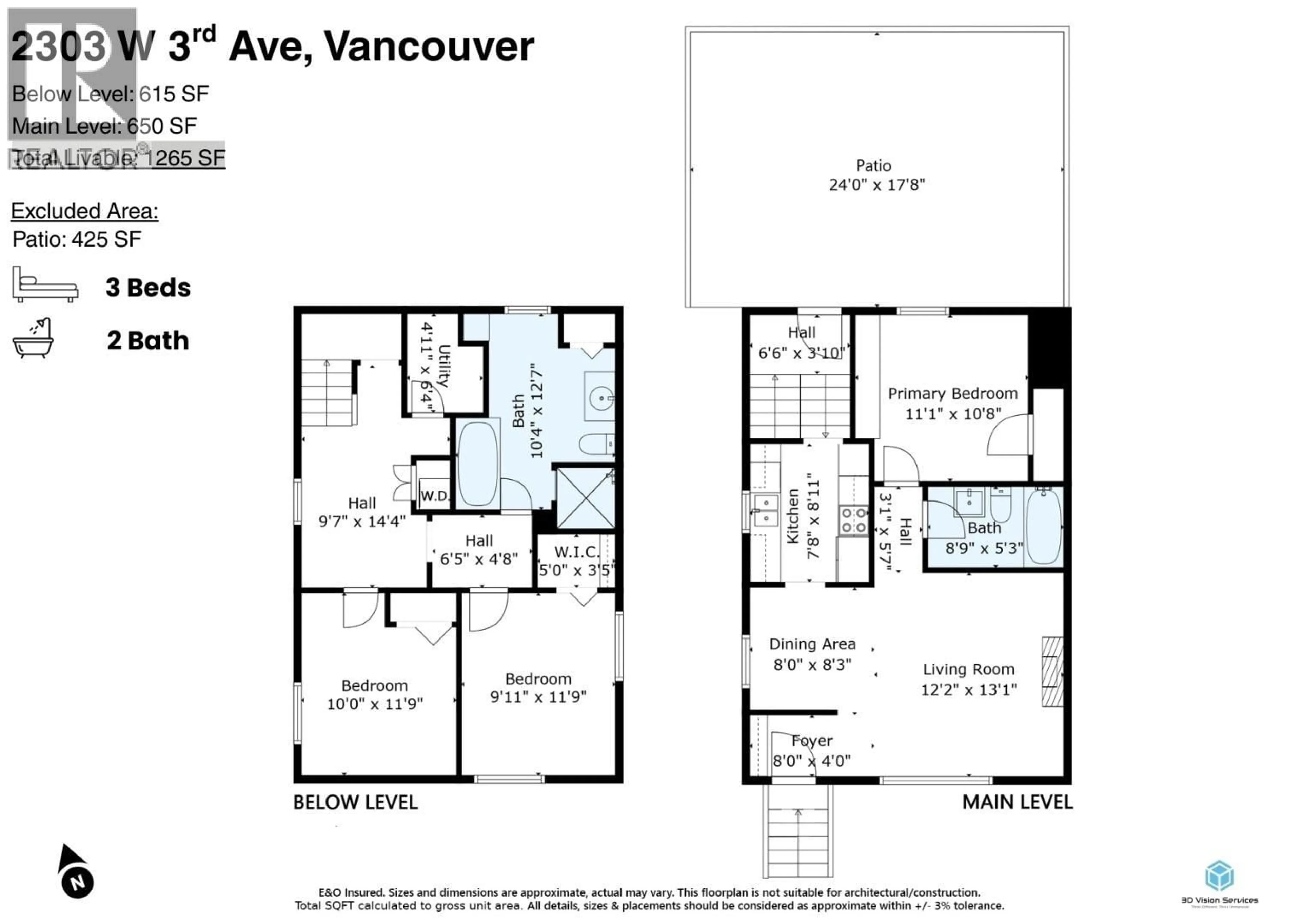 Floor plan for 2303 3RD AVENUE, Vancouver British Columbia V6K1L6