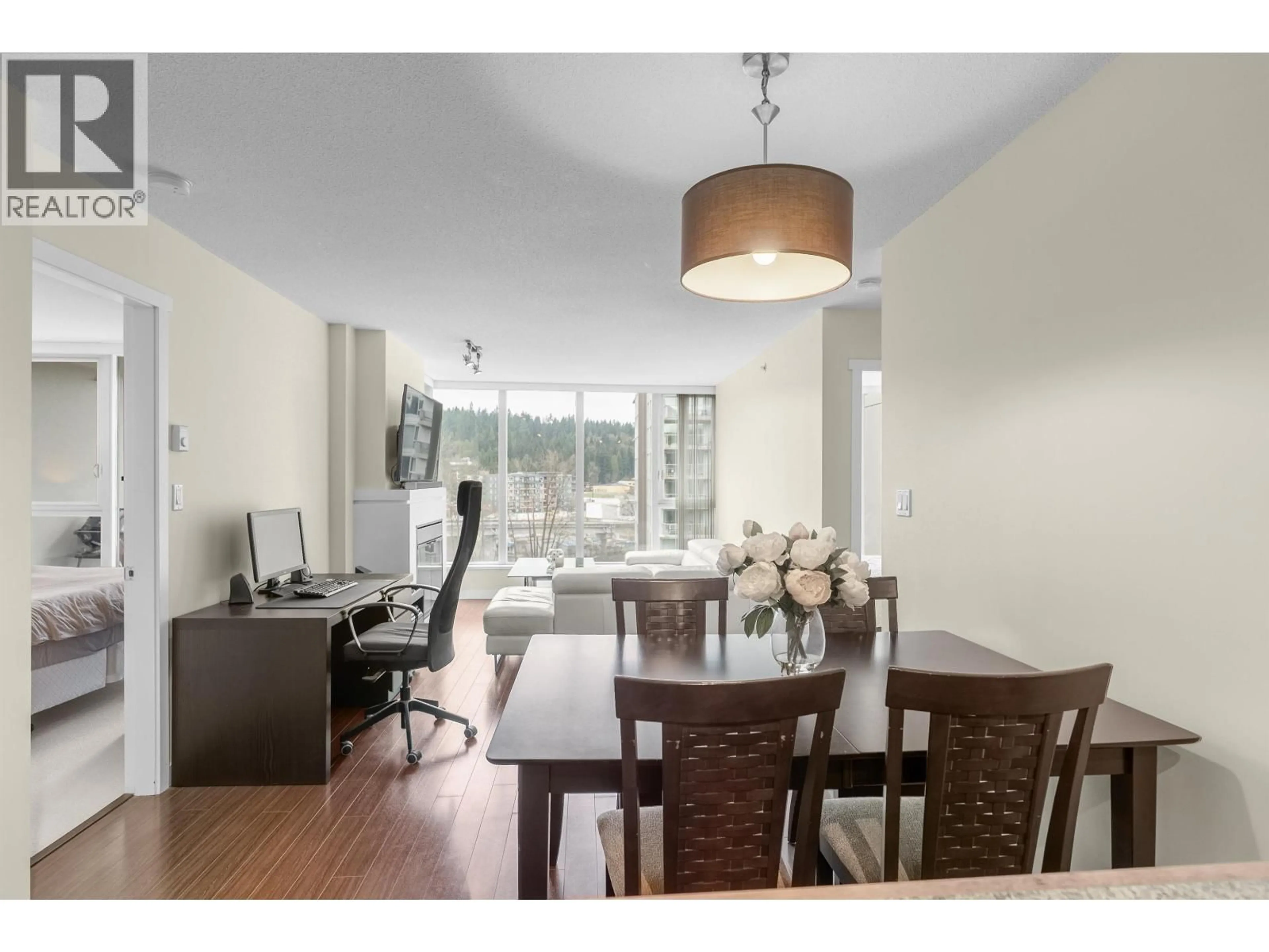 Dining room, wood/laminate floor for 1202 - 660 NOOTKA WAY, Port Moody British Columbia V3H0B7