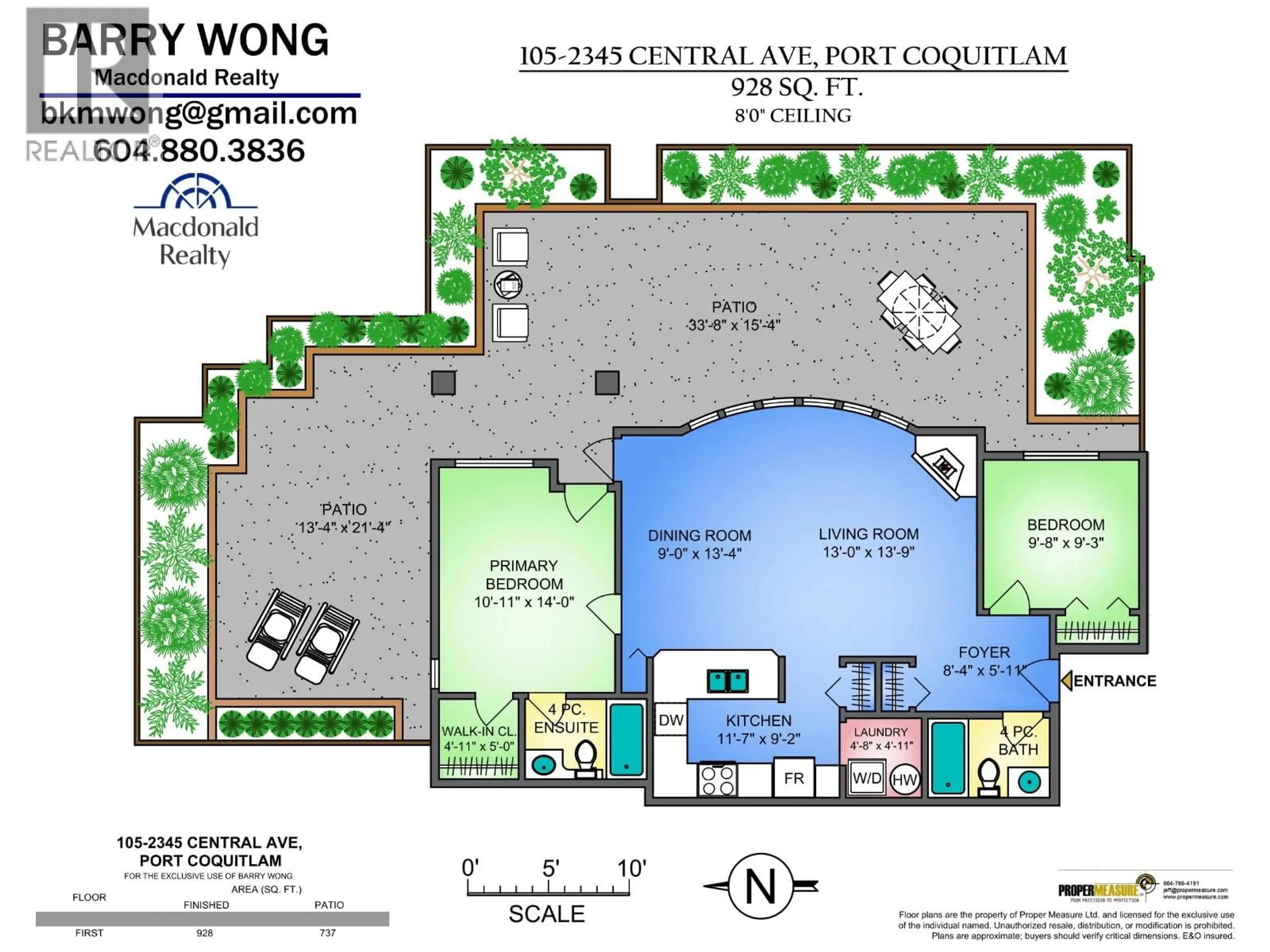 Floor plan for 105 - 2345 CENTRAL AVENUE, Port Coquitlam British Columbia V3C1V9