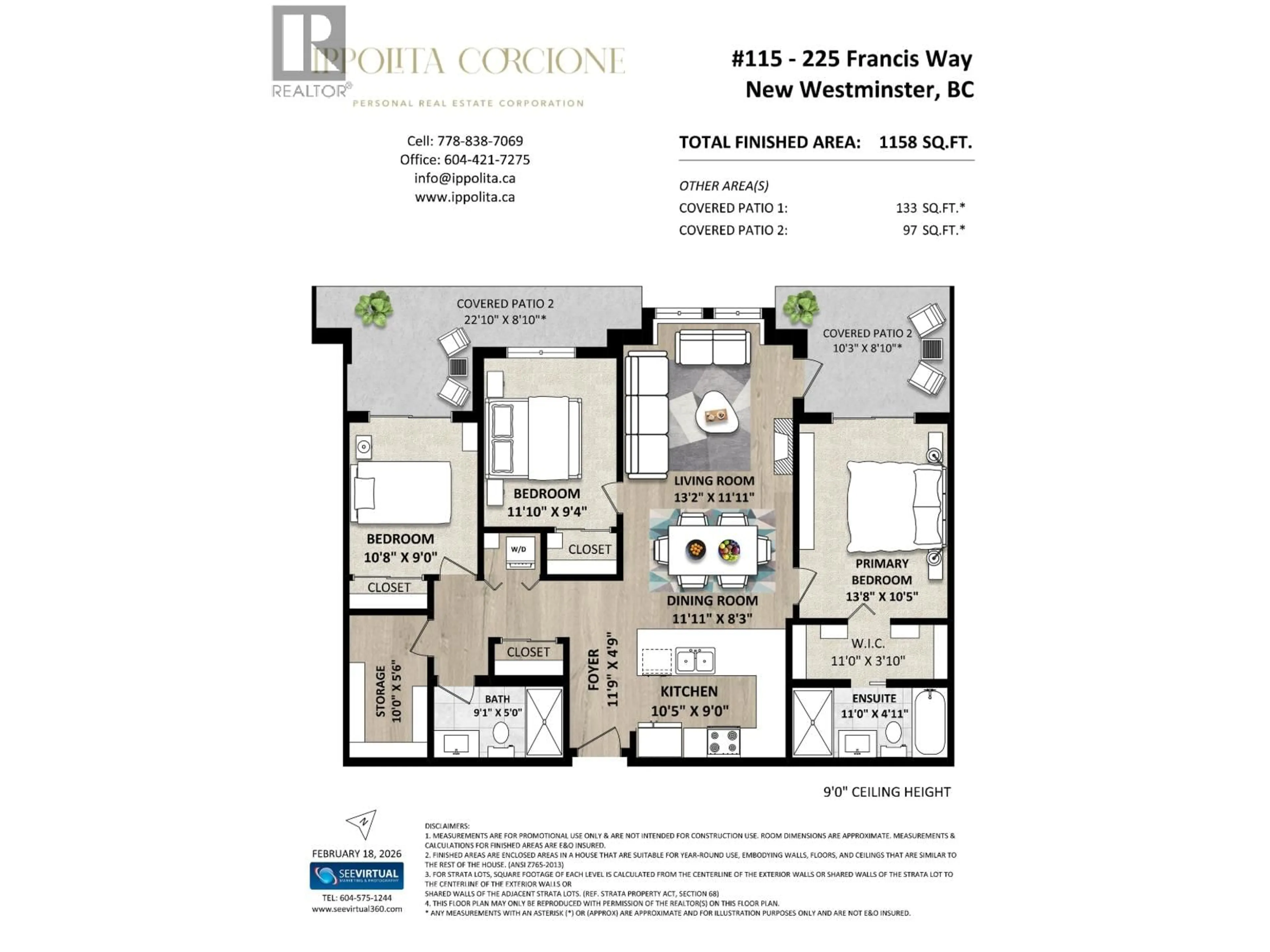 Floor plan for 115 - 225 FRANCIS WAY, New Westminster British Columbia V3L0G1