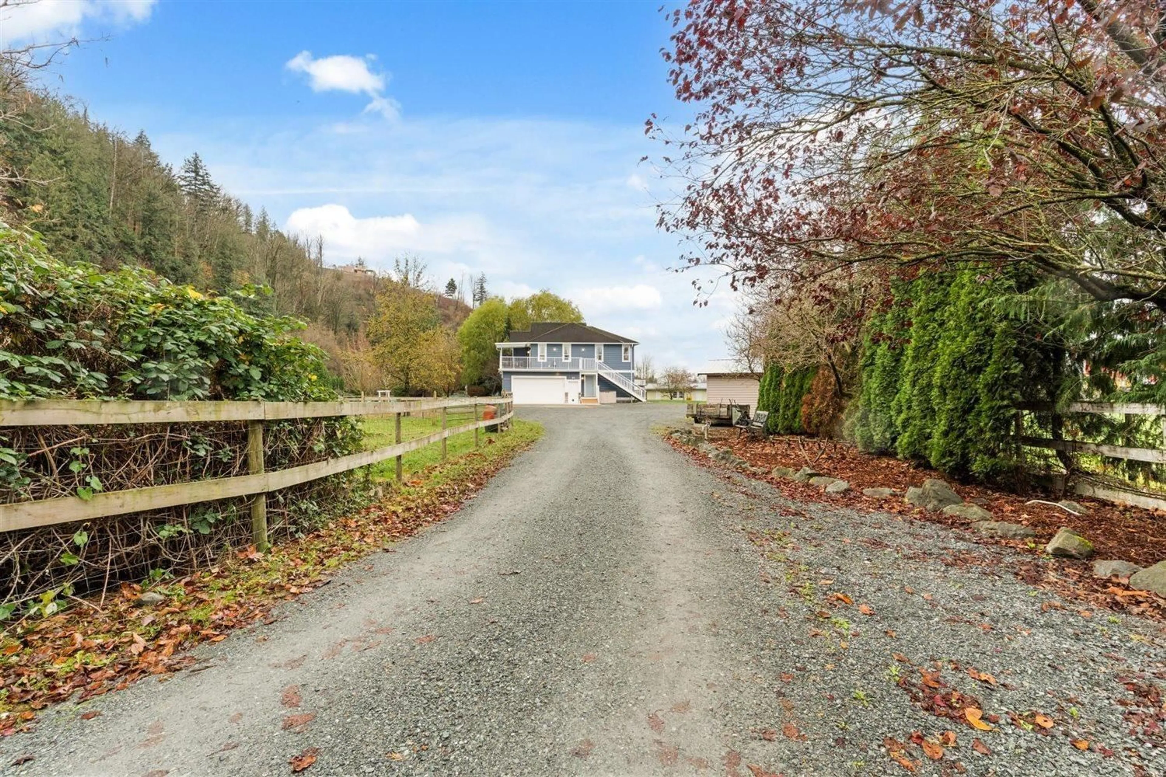 A pic from outside/outdoor area/front of a property/back of a property/a pic from drone, street for 43057 VEDDER MOUNTAIN ROAD, Yarrow British Columbia V2R5J8