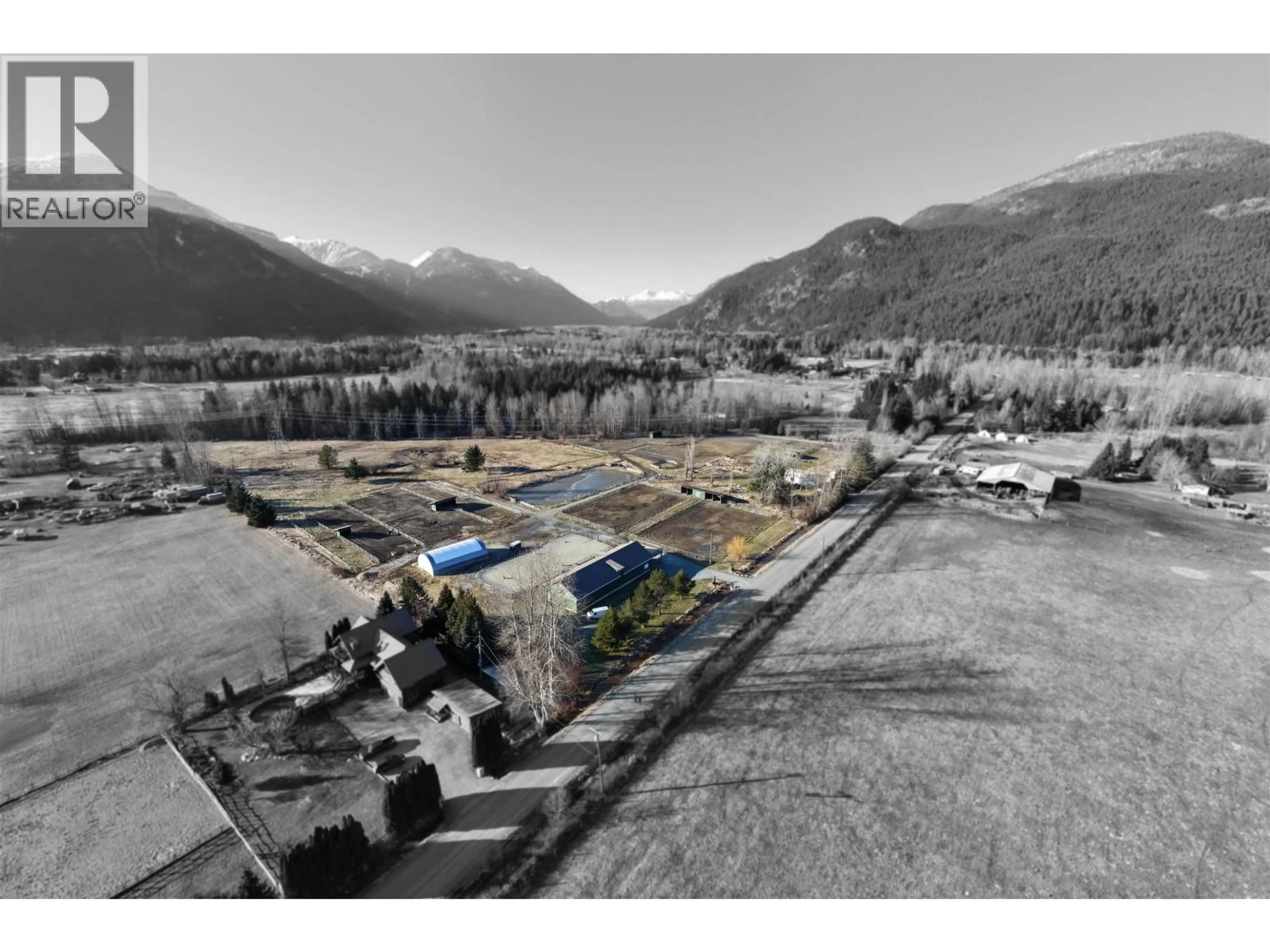 A pic from outside/outdoor area/front of a property/back of a property/a pic from drone, mountain view for 7395 CLOVER ROAD, Pemberton British Columbia V0N2L0