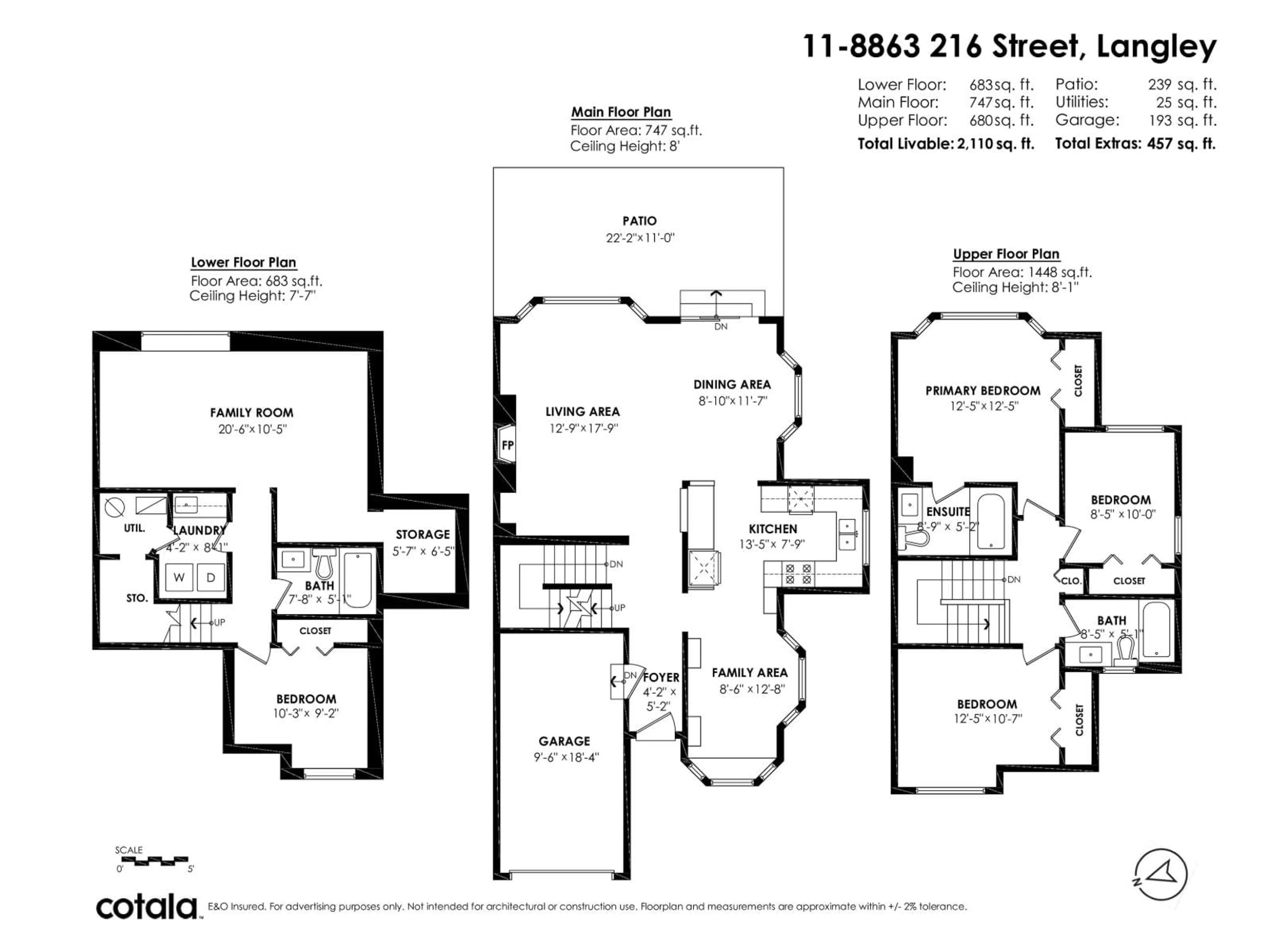Floor plan for 11 - 8863 216 STREET, Langley British Columbia V1M2G9