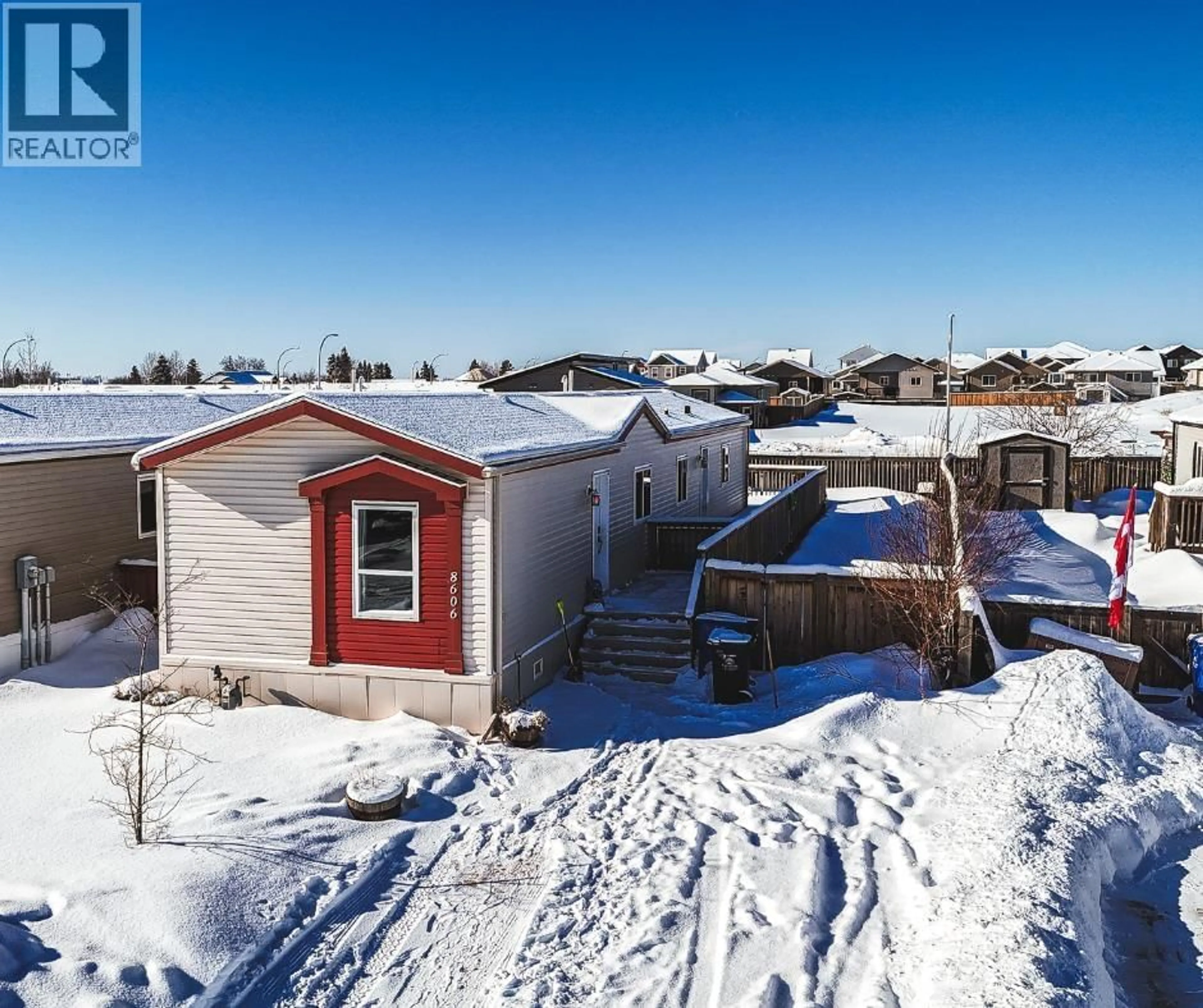 A pic from outside/outdoor area/front of a property/back of a property/a pic from drone, street for 8606 79A STREET, Fort St. John British Columbia V1J0H7