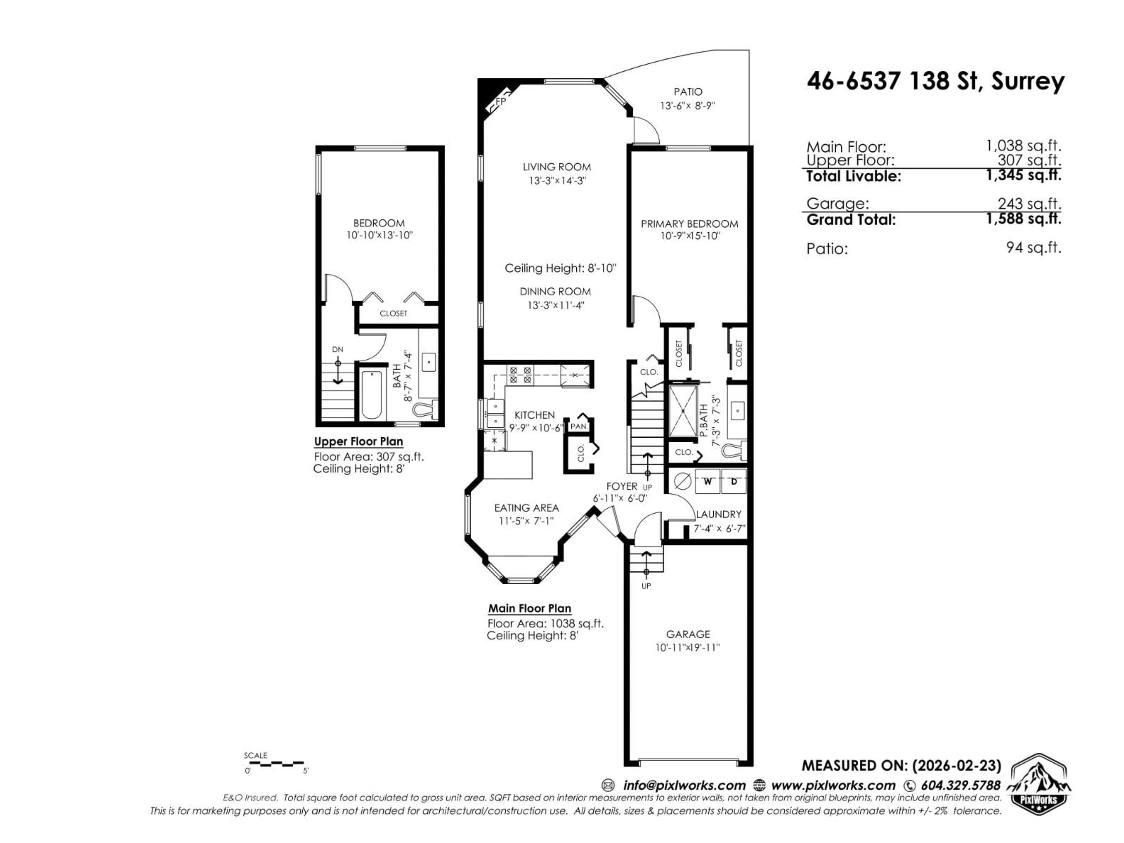 Floor plan for 46 - 6537 138 STREET, Surrey British Columbia V3W0C5