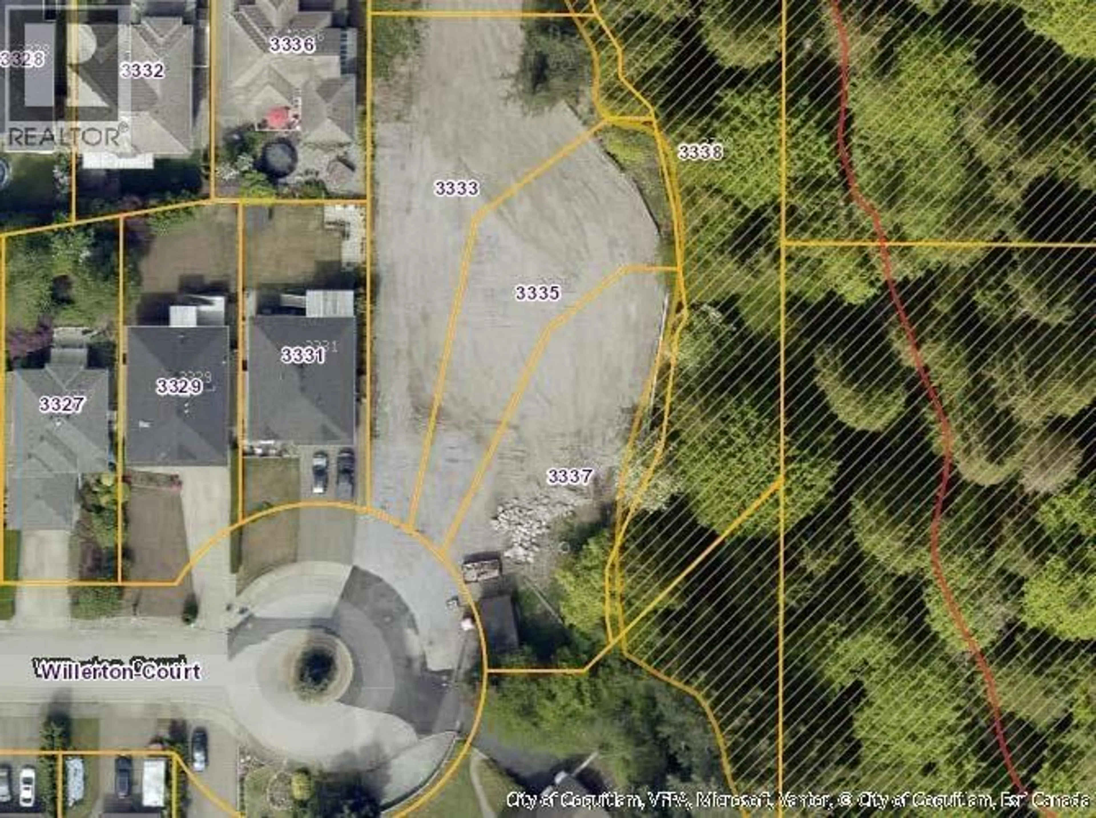 A pic from outside/outdoor area/front of a property/back of a property/a pic from drone, street for 3337 WILLERTON COURT, Coquitlam British Columbia V3B2X8