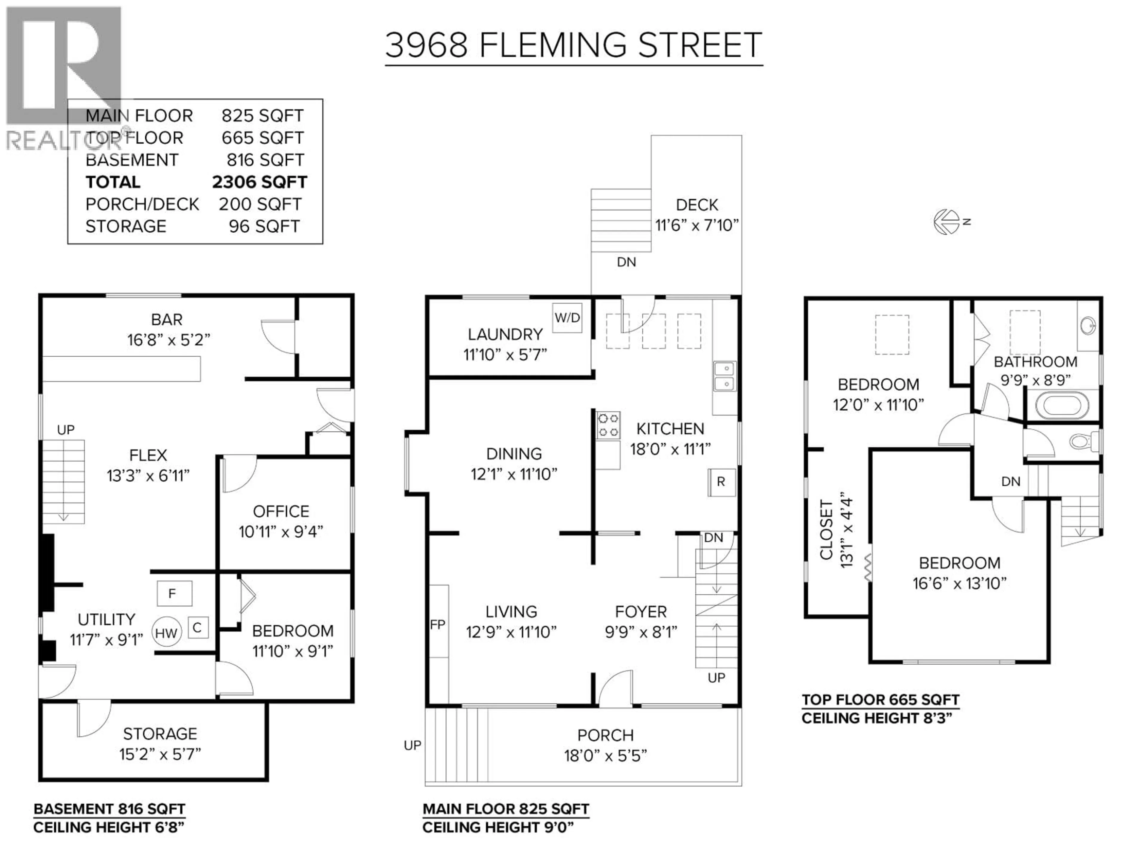 Floor plan for 3968 FLEMING STREET, Vancouver British Columbia V5N3W3