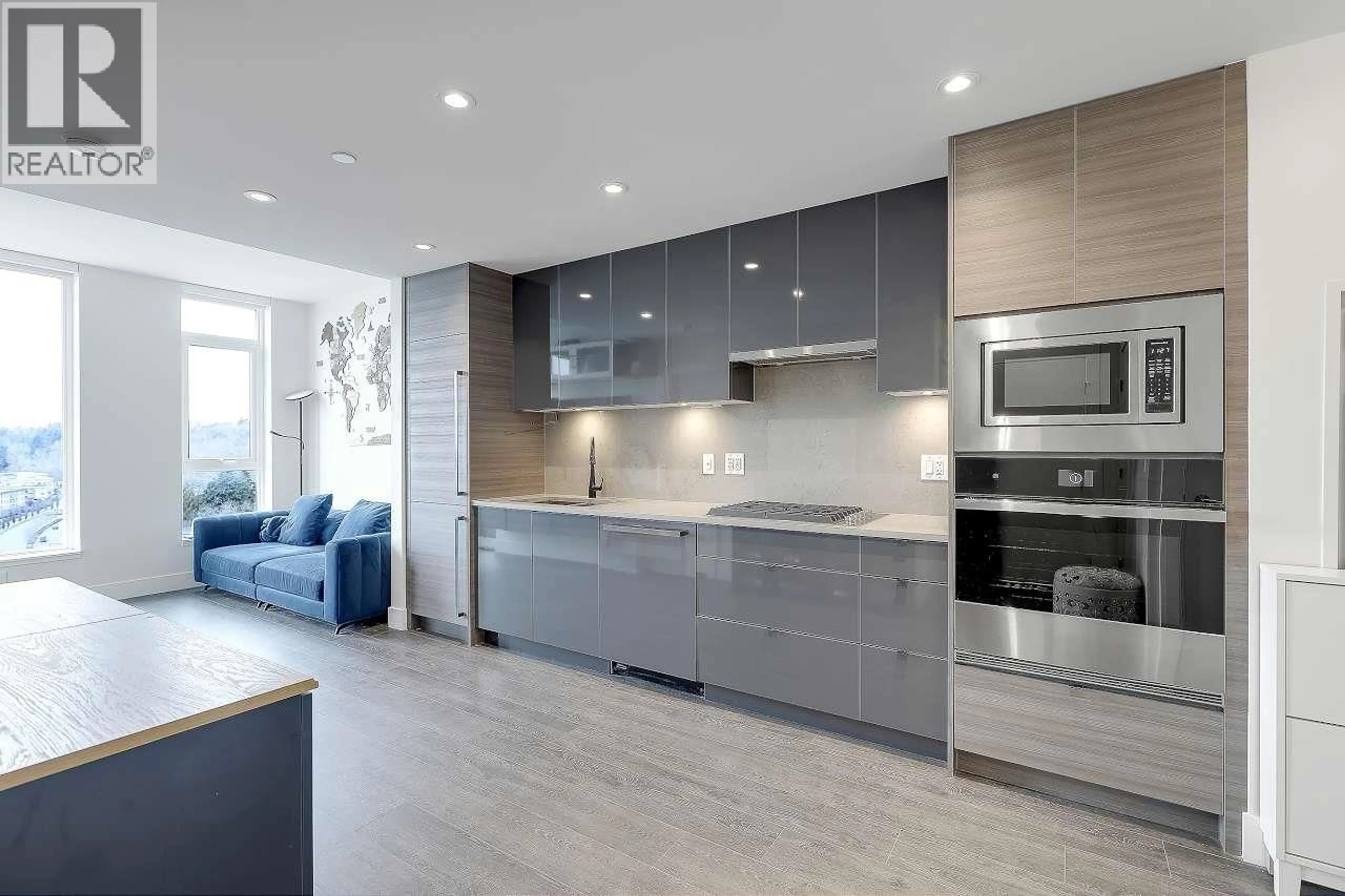 Open concept kitchen, ceramic/tile floor for 1705 - 3438 SAWMILL CRESCENT, Vancouver British Columbia V5S0E3