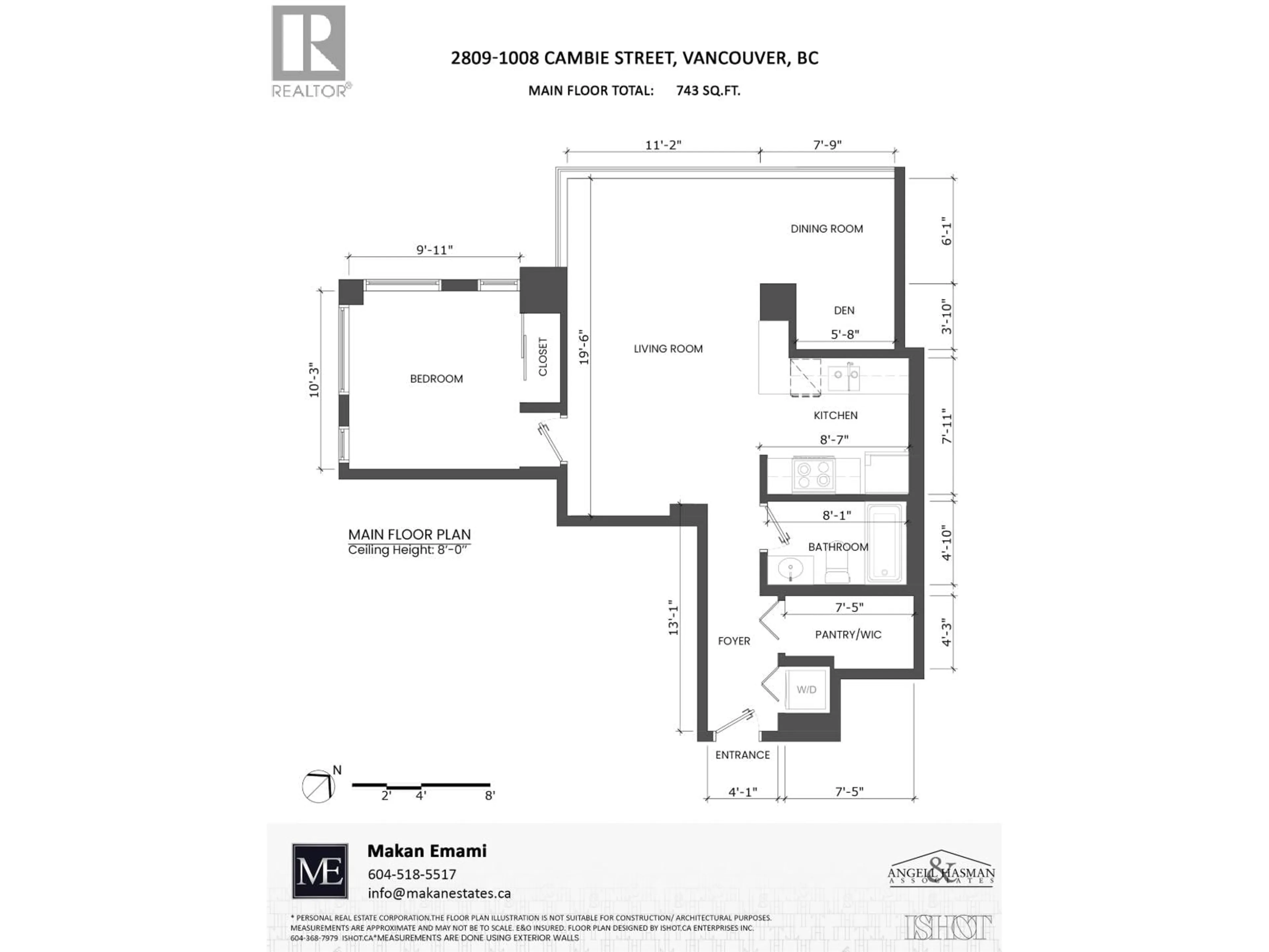 Floor plan for 2809 - 1008 CAMBIE STREET, Vancouver British Columbia V6B6J7