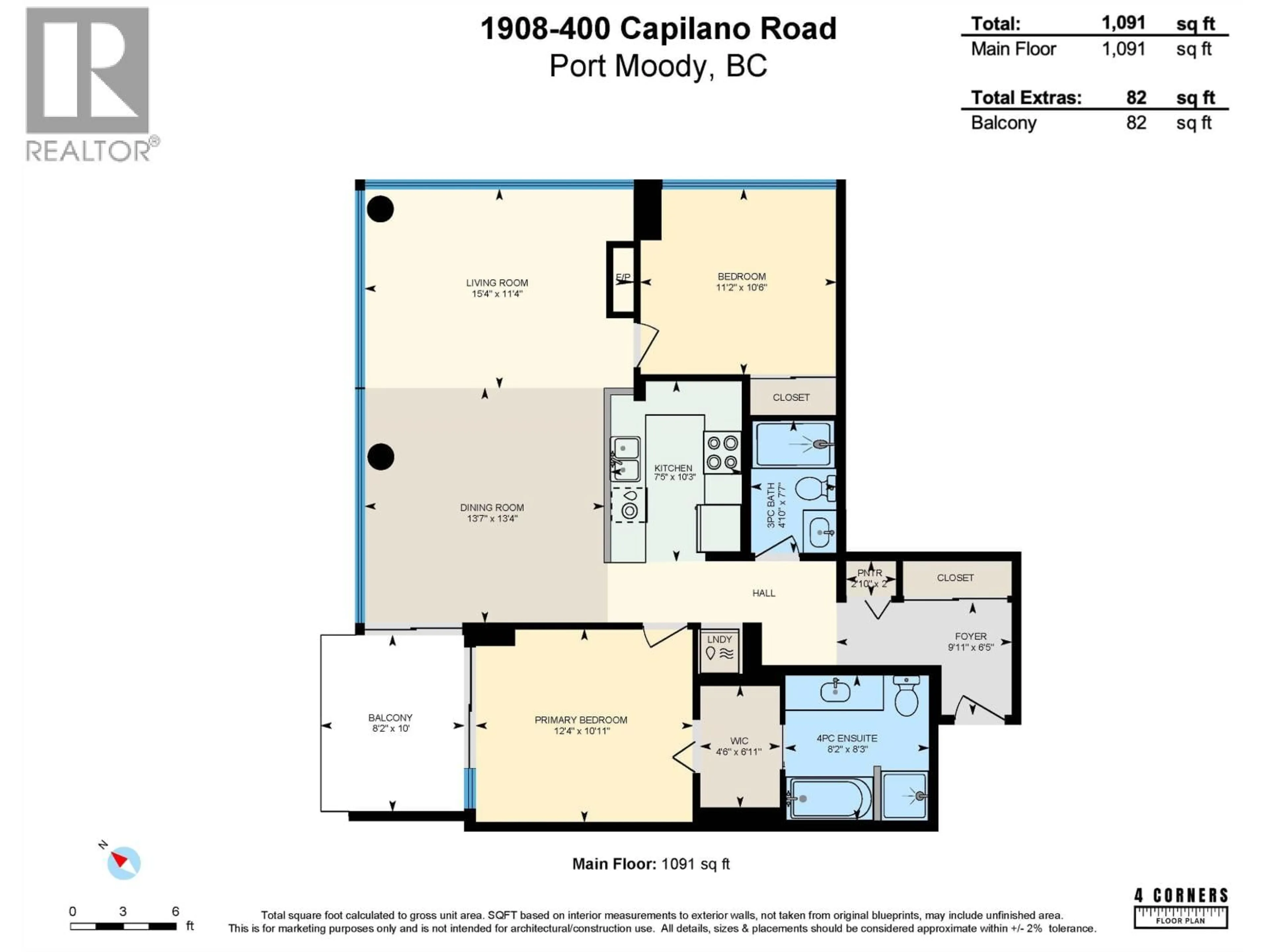 Floor plan for 1908 - 400 CAPILANO ROAD, Port Moody British Columbia V3H0E1